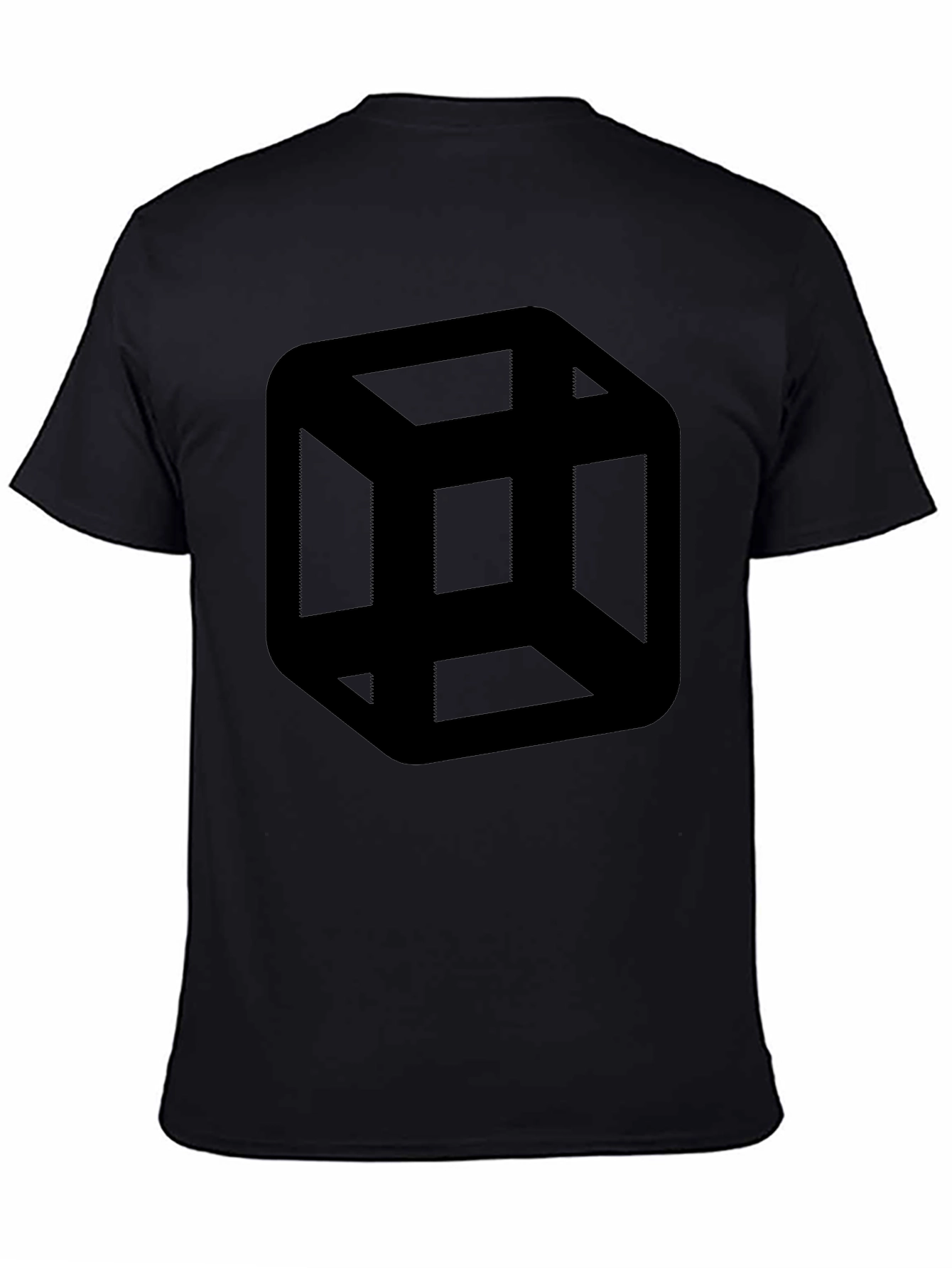 Escher Cube Black T-Shirt - Optical Illusion Tee