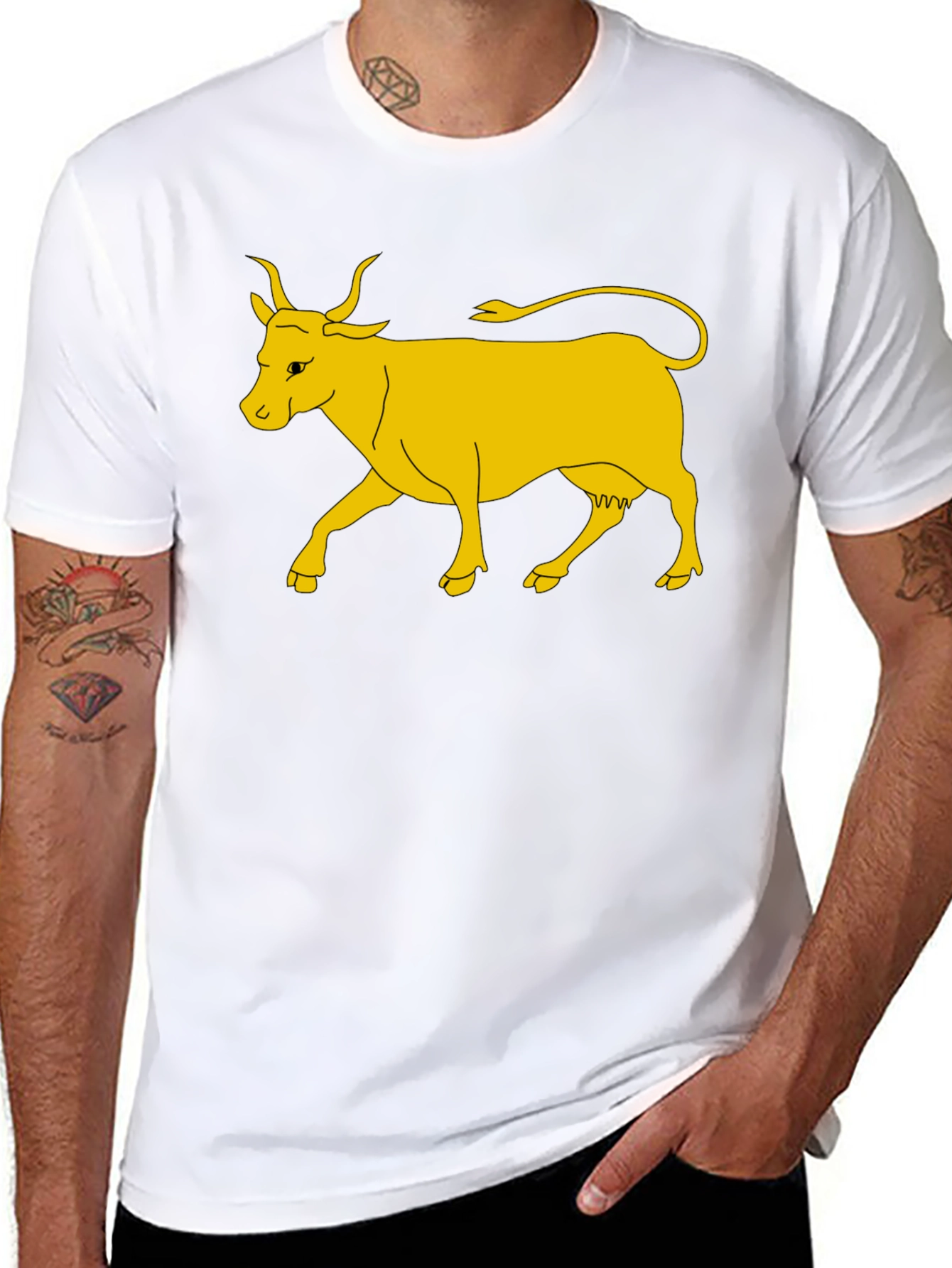 Golden Cow Graphic Tee - Unisex Black T-Shirt