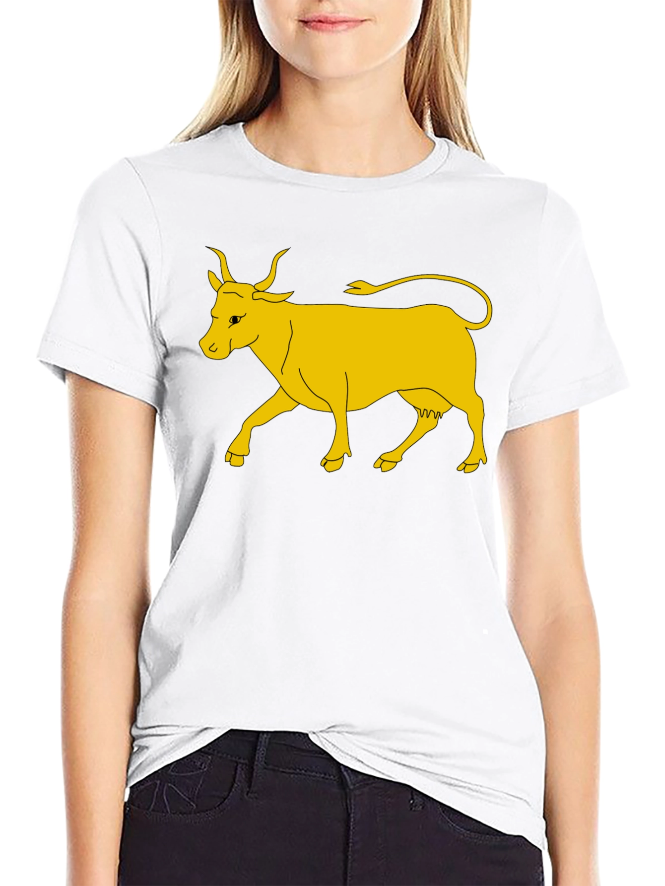 Golden Cow Graphic Tee - Unisex Black T-Shirt