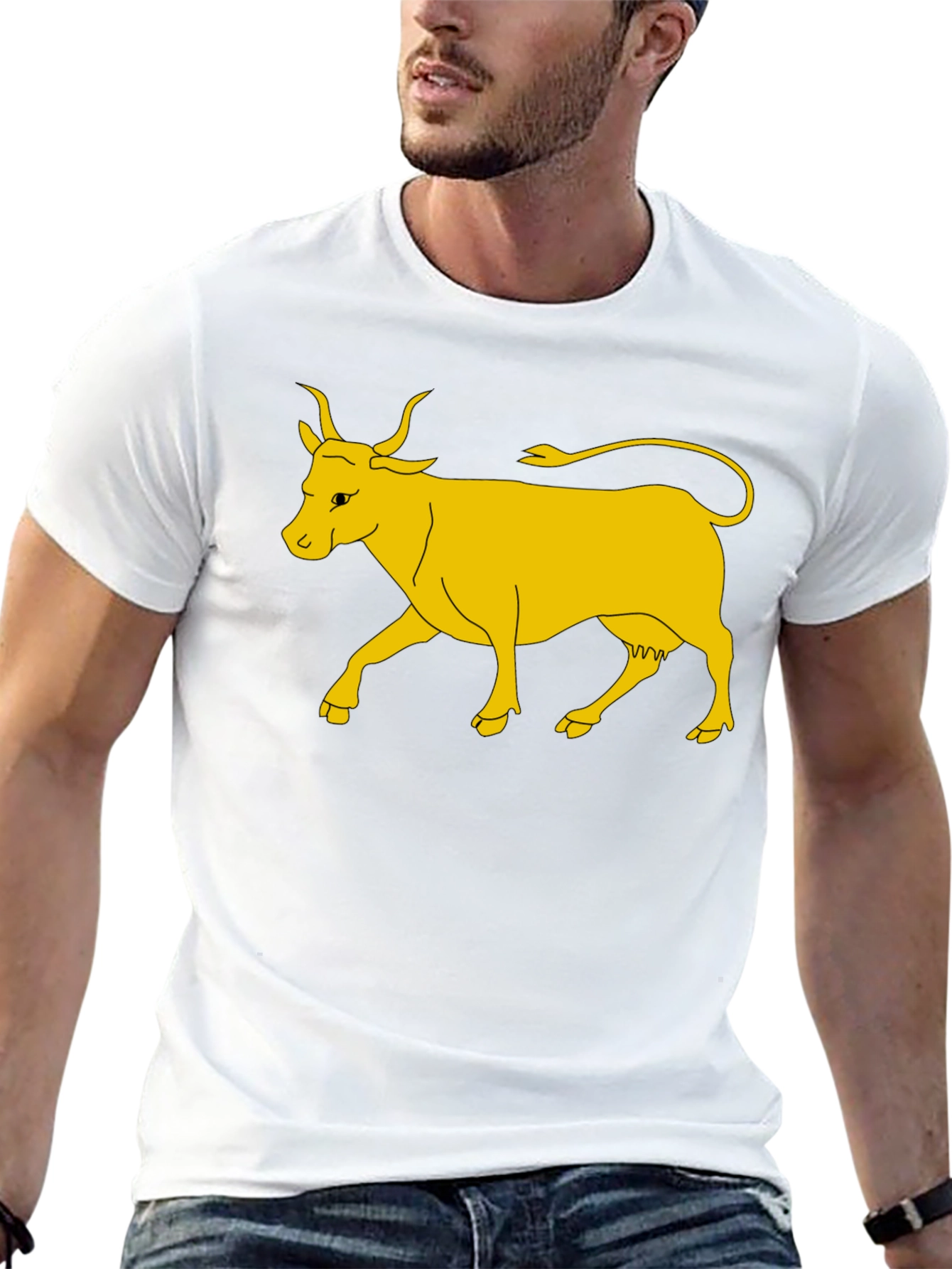 Golden Cow Graphic Tee - Unisex Black T-Shirt