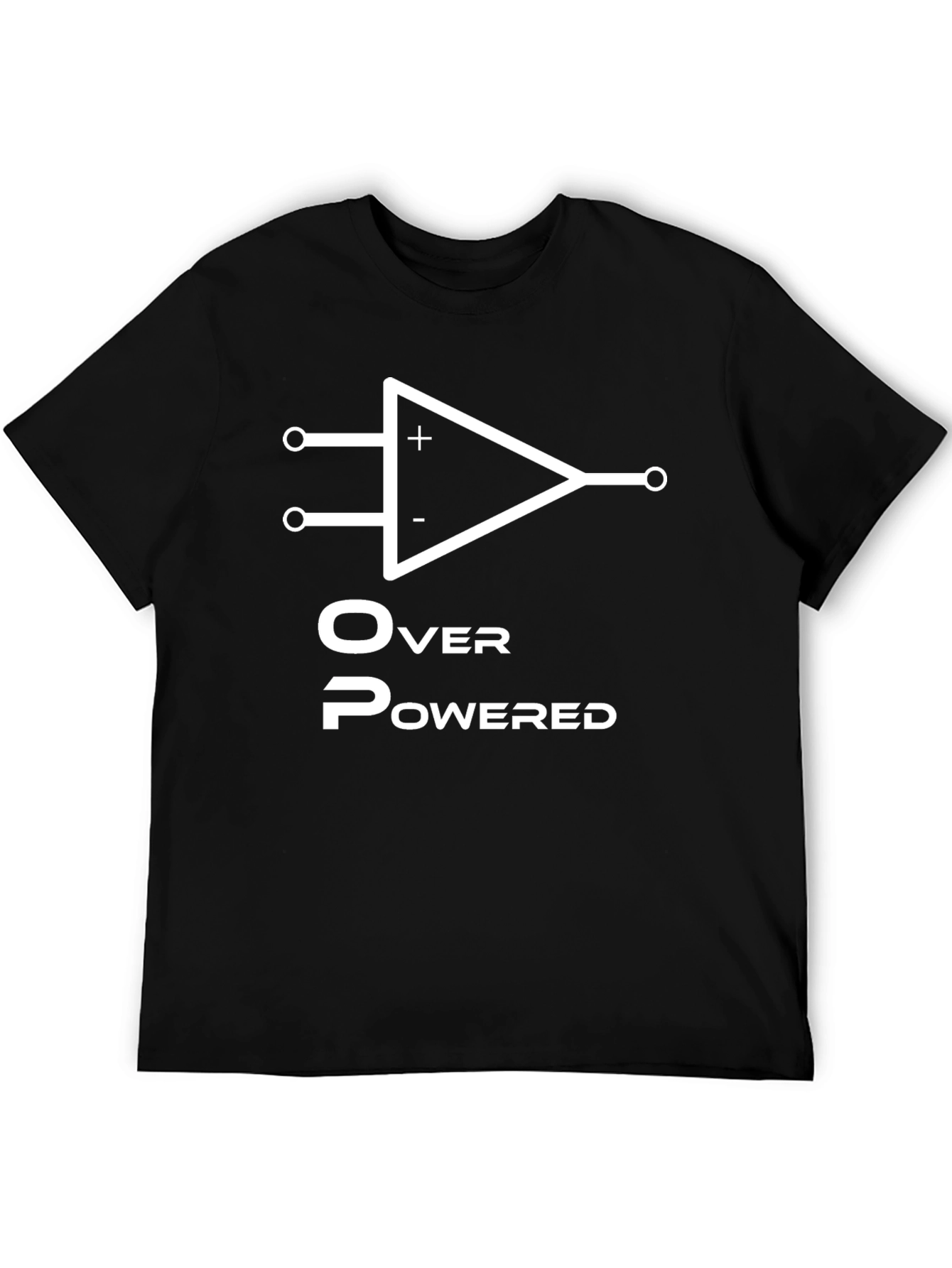Overpowered Black T-Shirt - Op Amp Design