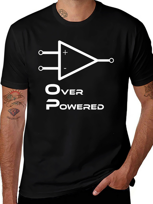 Overpowered Black T-Shirt - Op Amp Design
