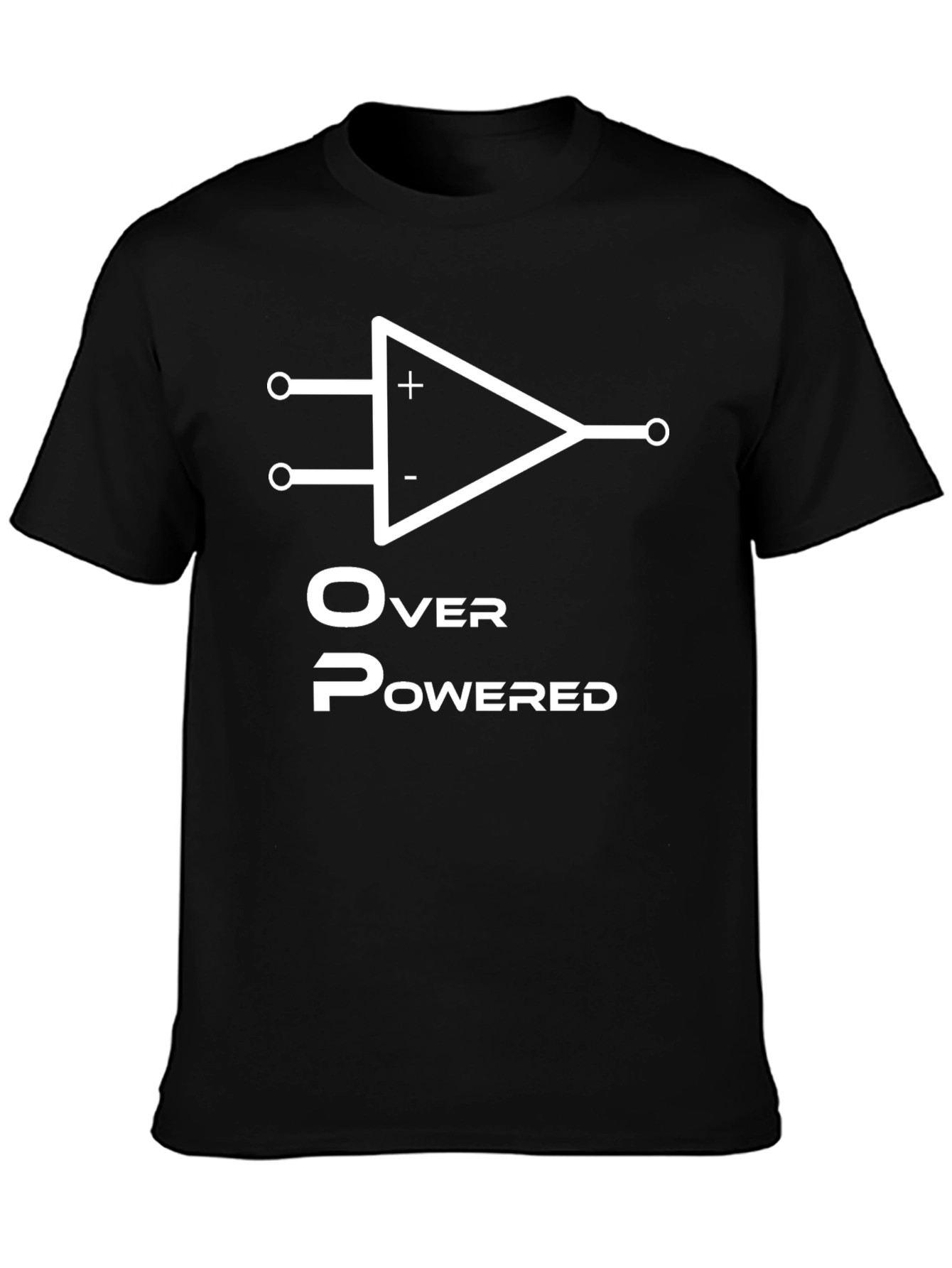 Overpowered Black T-Shirt - Op Amp Design