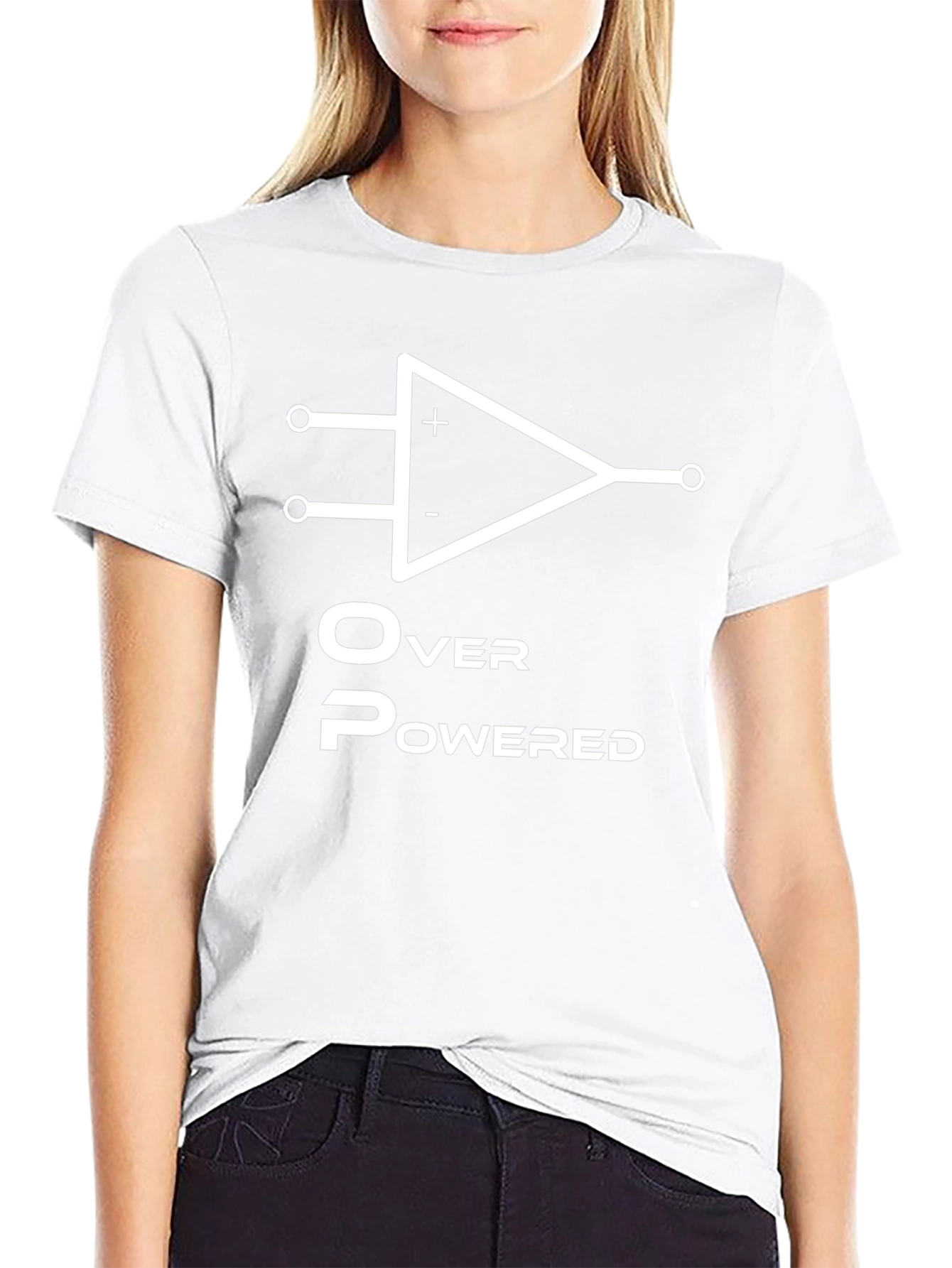 Overpowered Black T-Shirt - Op Amp Design