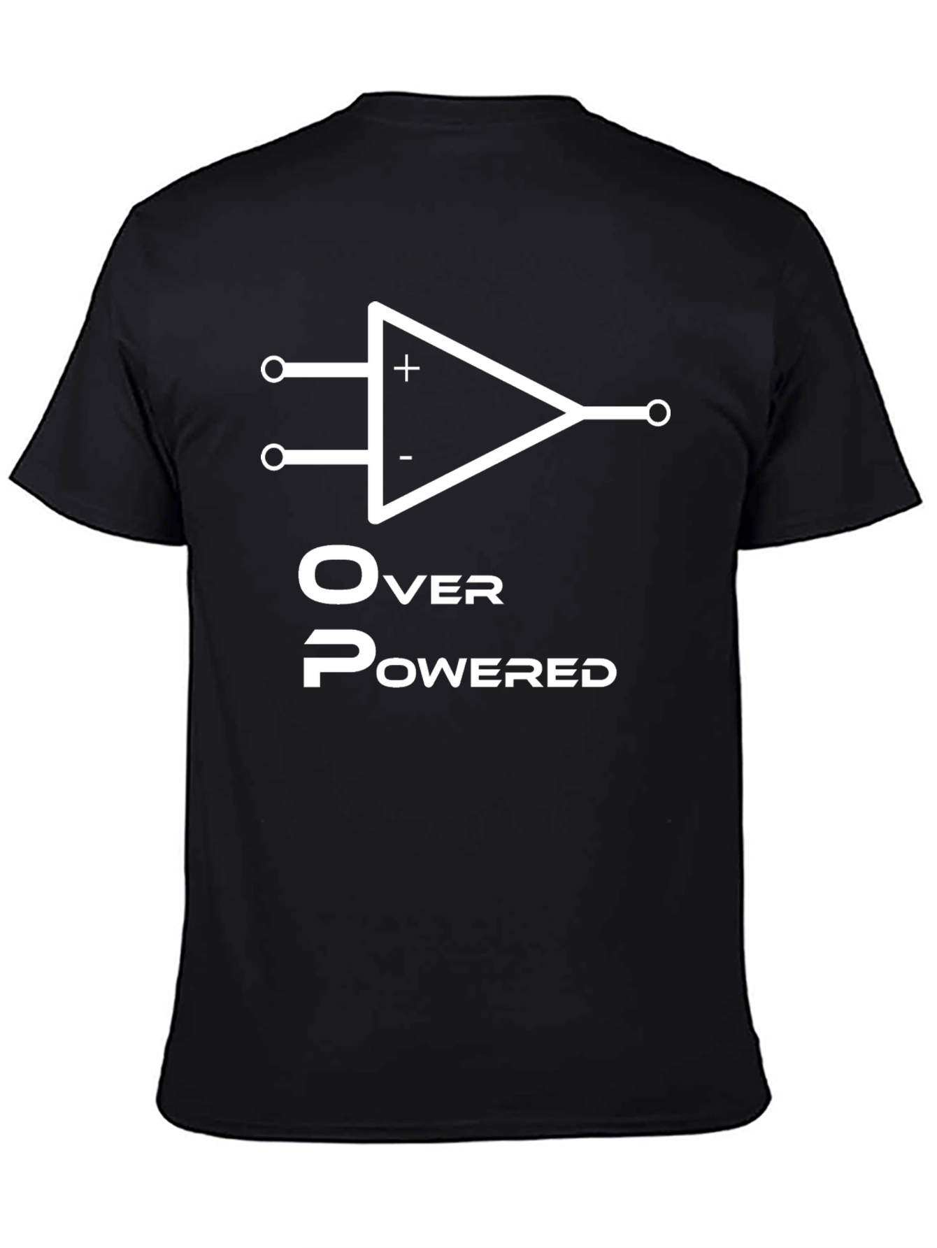 Overpowered Black T-Shirt - Op Amp Design
