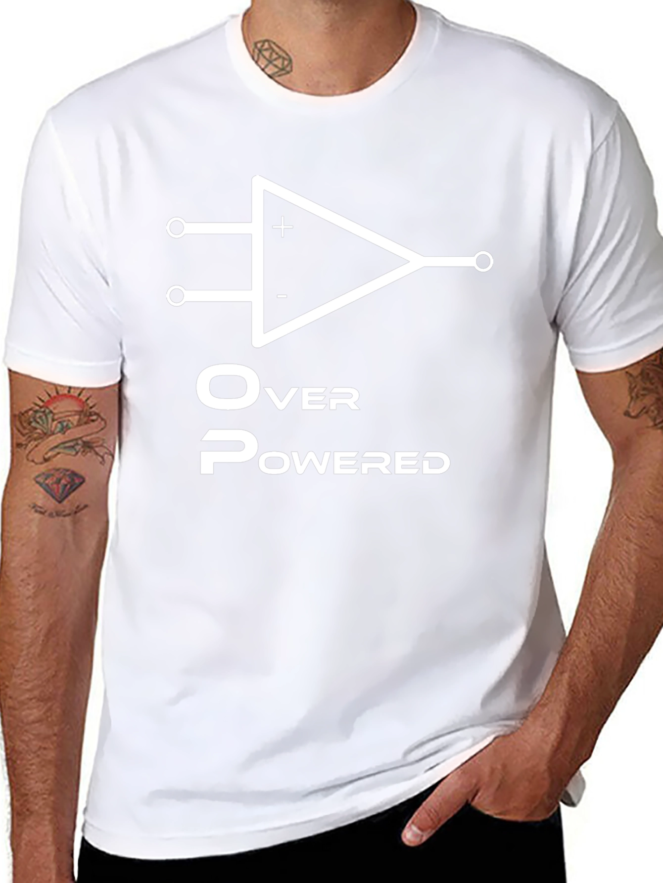 Overpowered Black T-Shirt - Op Amp Design