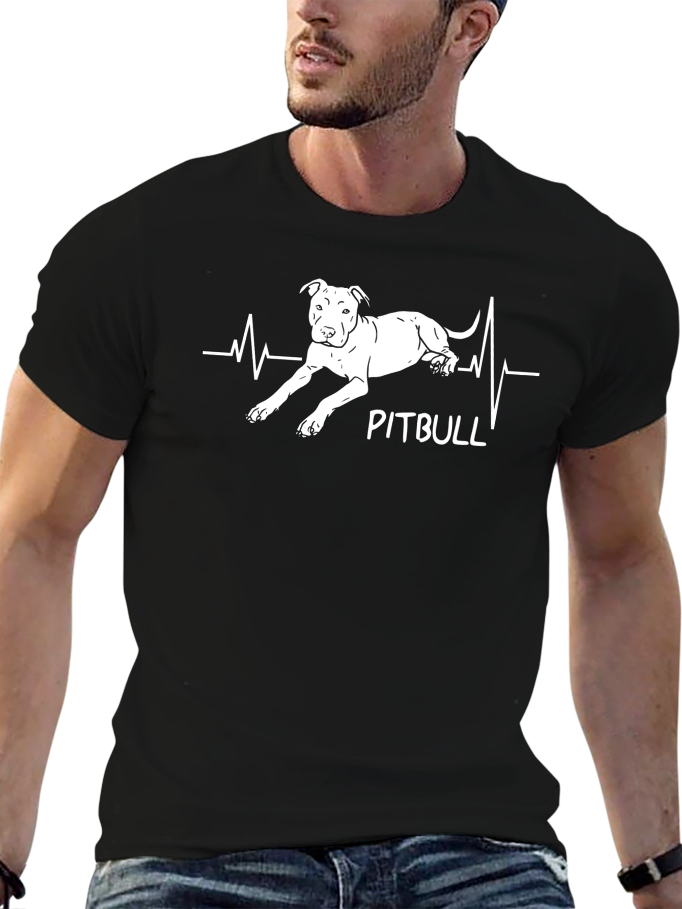 Pitbull Heartbeat T-Shirt - Dog Lover Tee