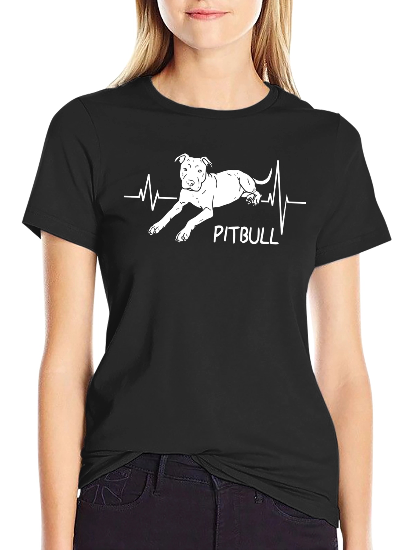 Pitbull Heartbeat T-Shirt - Dog Lover Tee