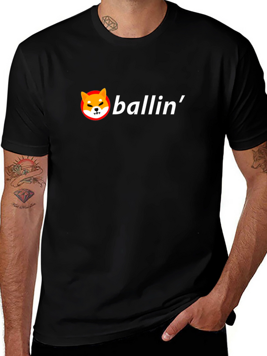 Ballin Shiba Inu T-Shirt - Crypto Meme Tee
