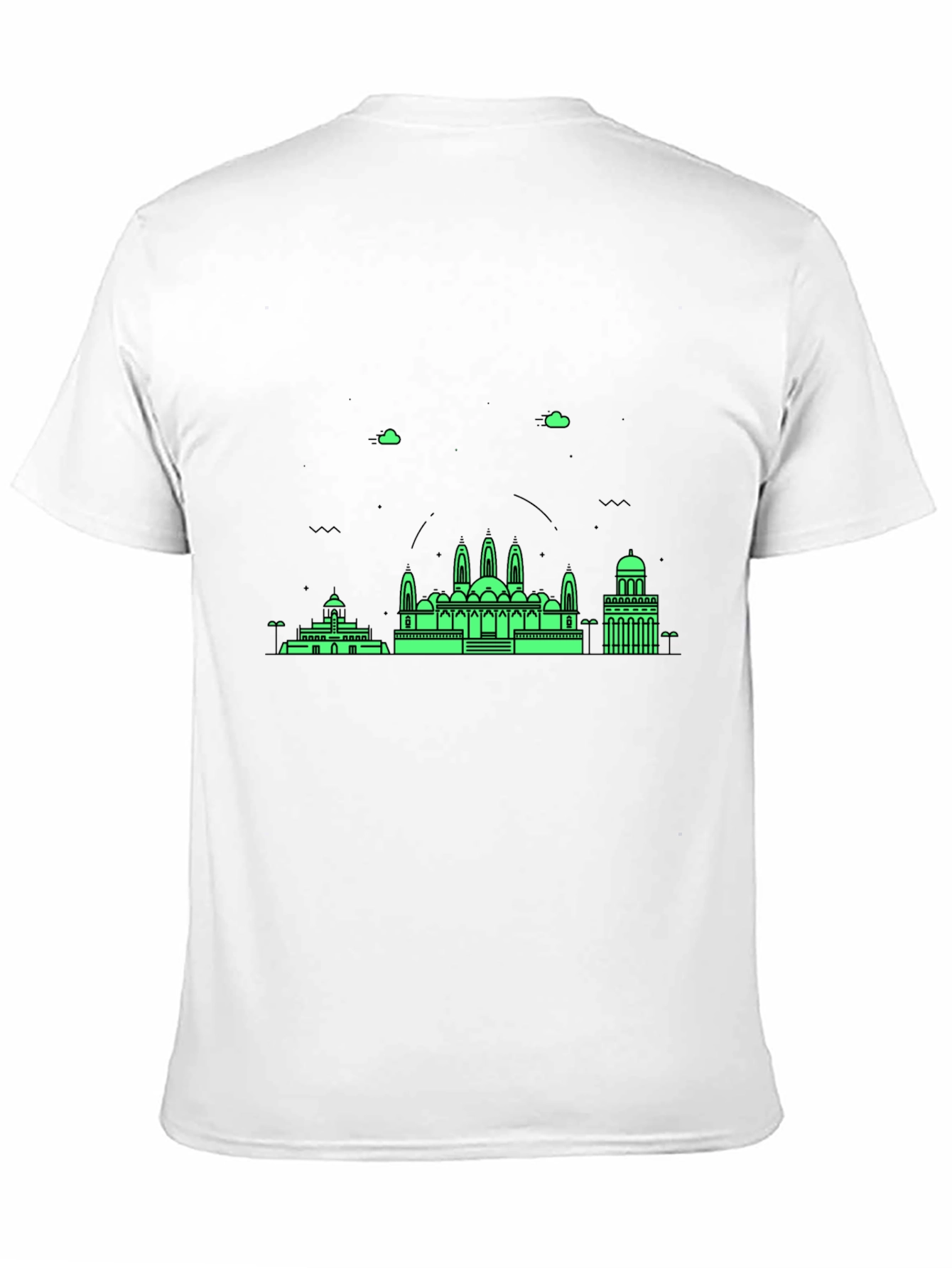 Architectural Print Black Crewneck T-Shirt