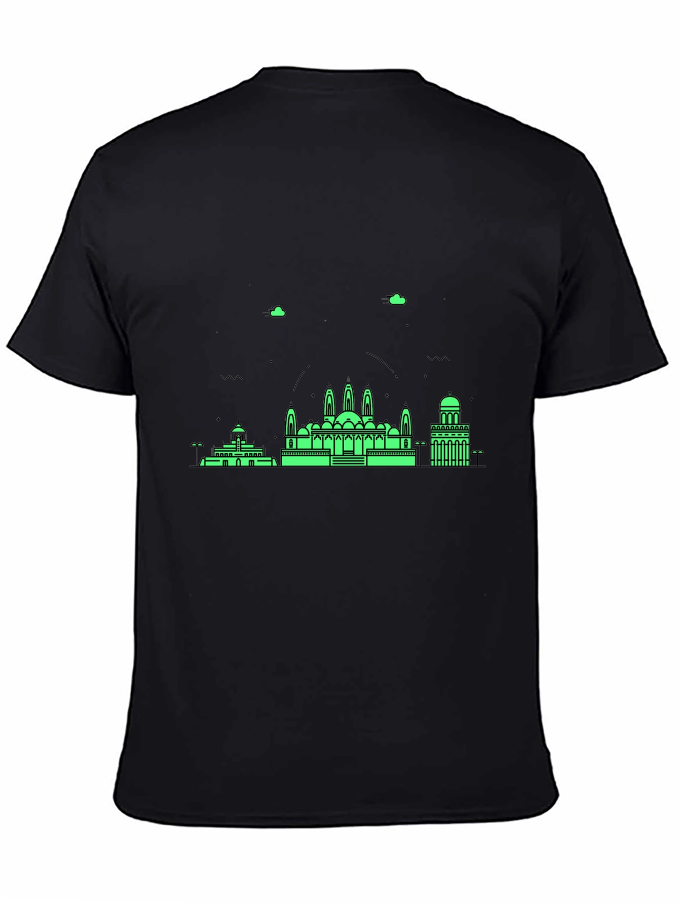 Architectural Print Black Crewneck T-Shirt