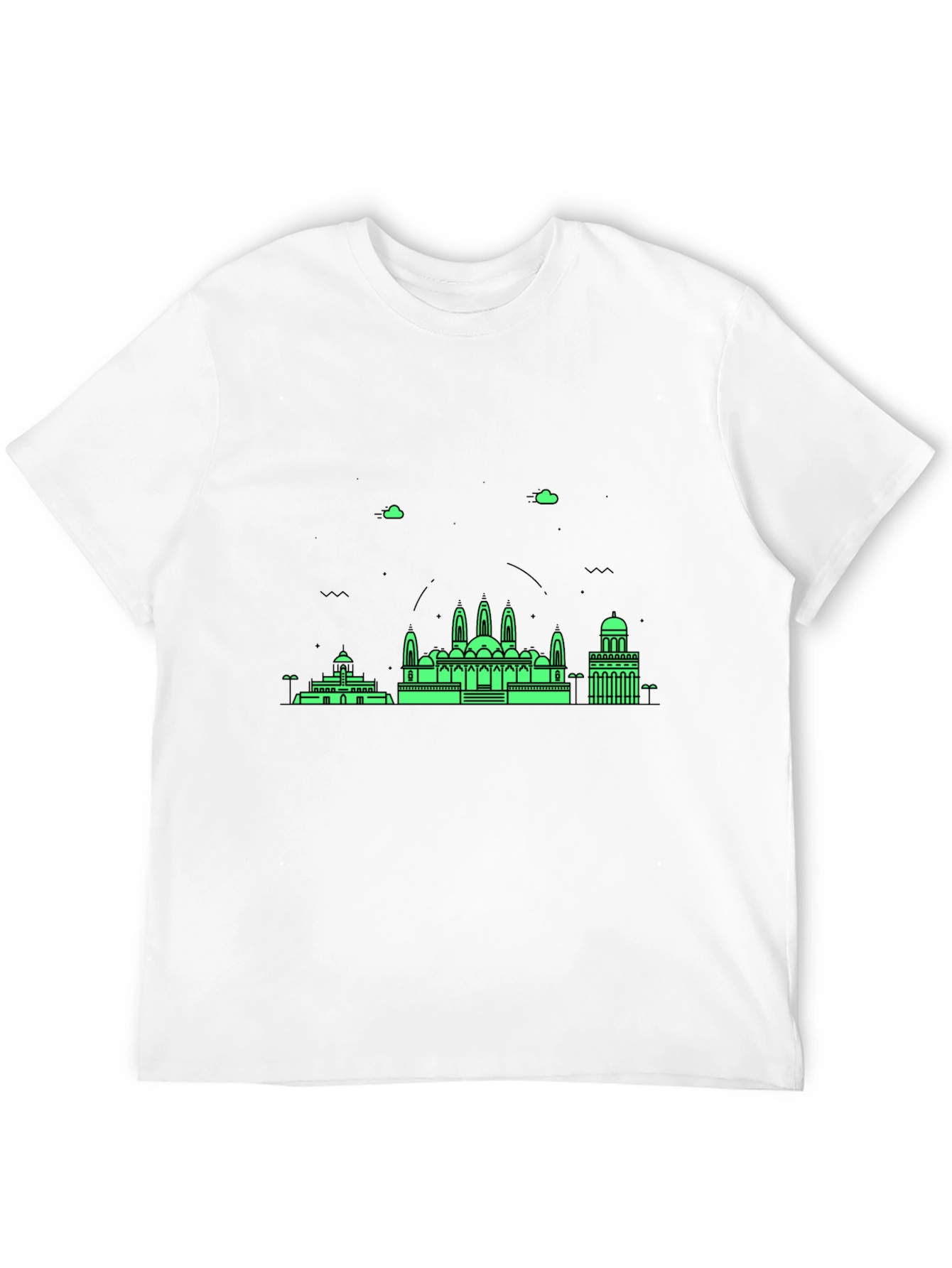 Architectural Print Black Crewneck T-Shirt