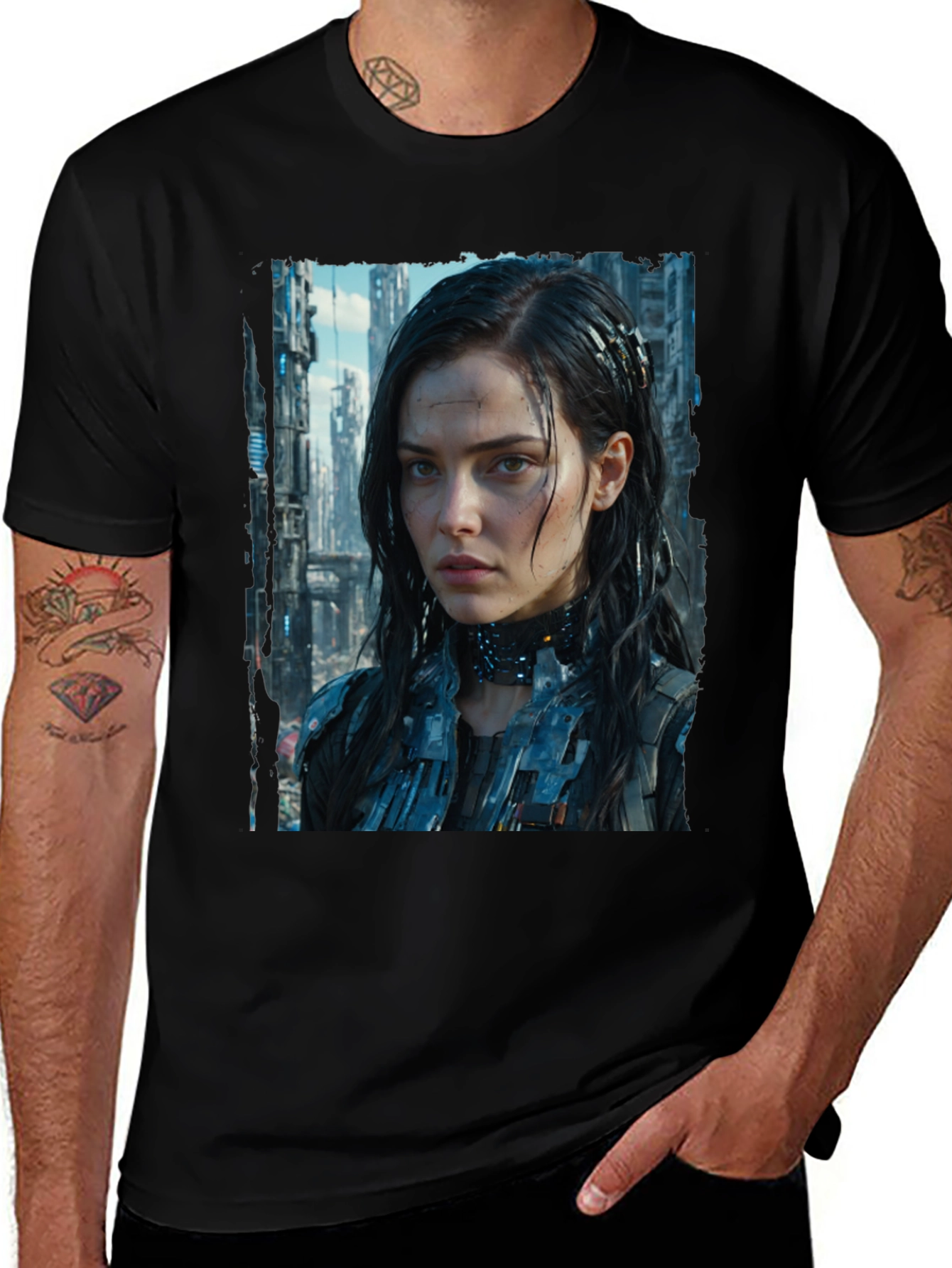 Cyberpunk Girl Graphic T-Shirt
