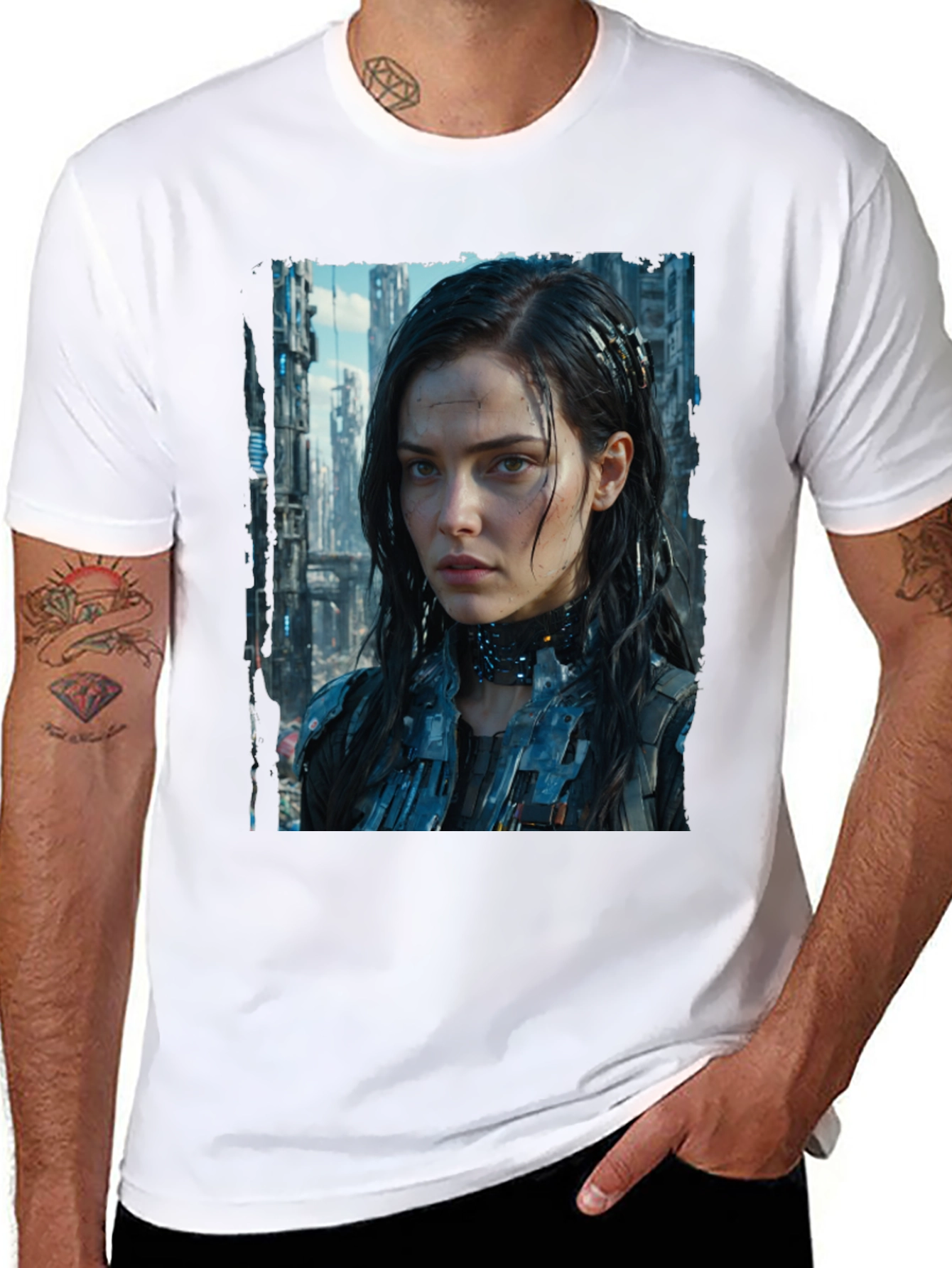 Cyberpunk Girl Graphic T-Shirt