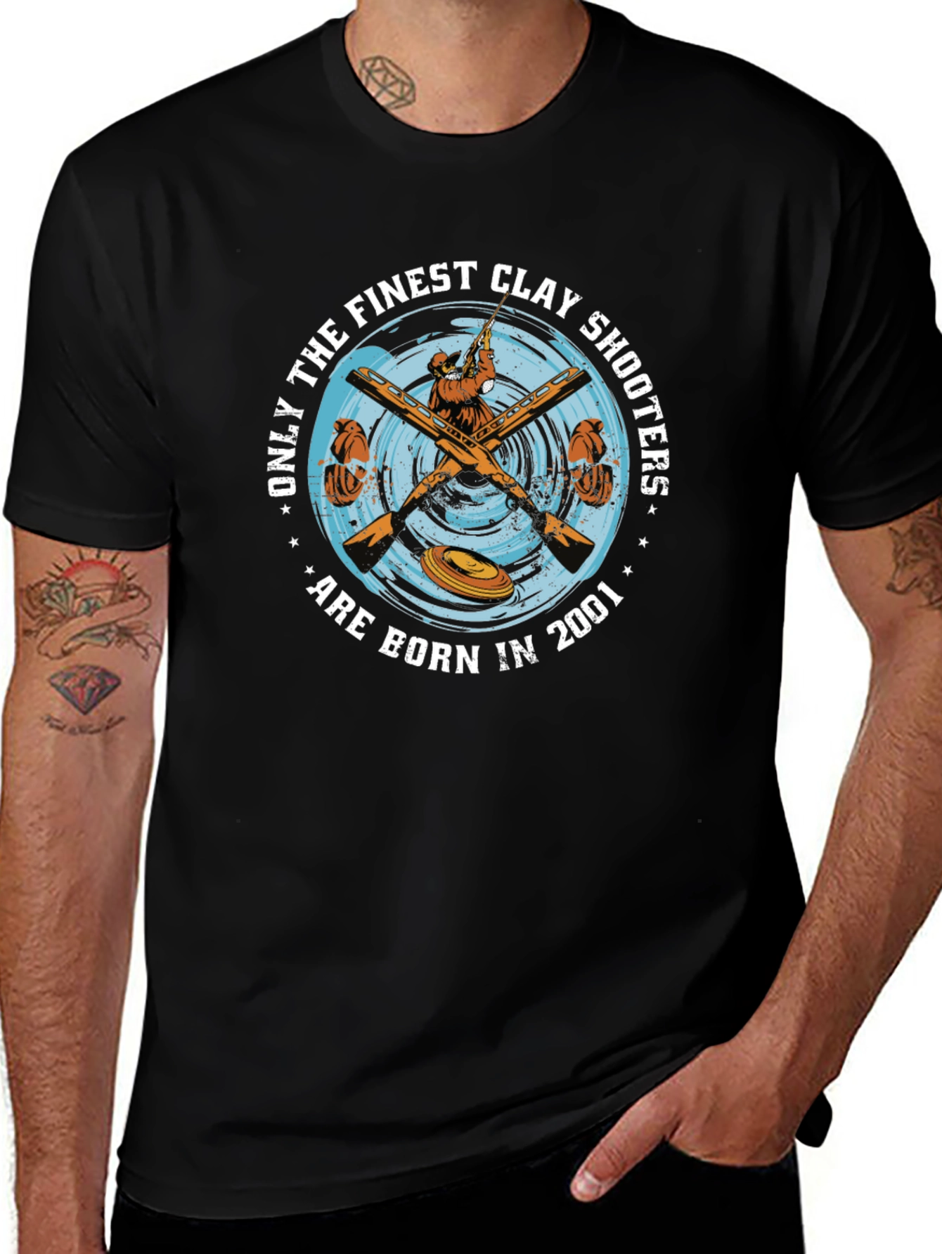Finest Clay Shooters Black T-Shirt Born in 2001