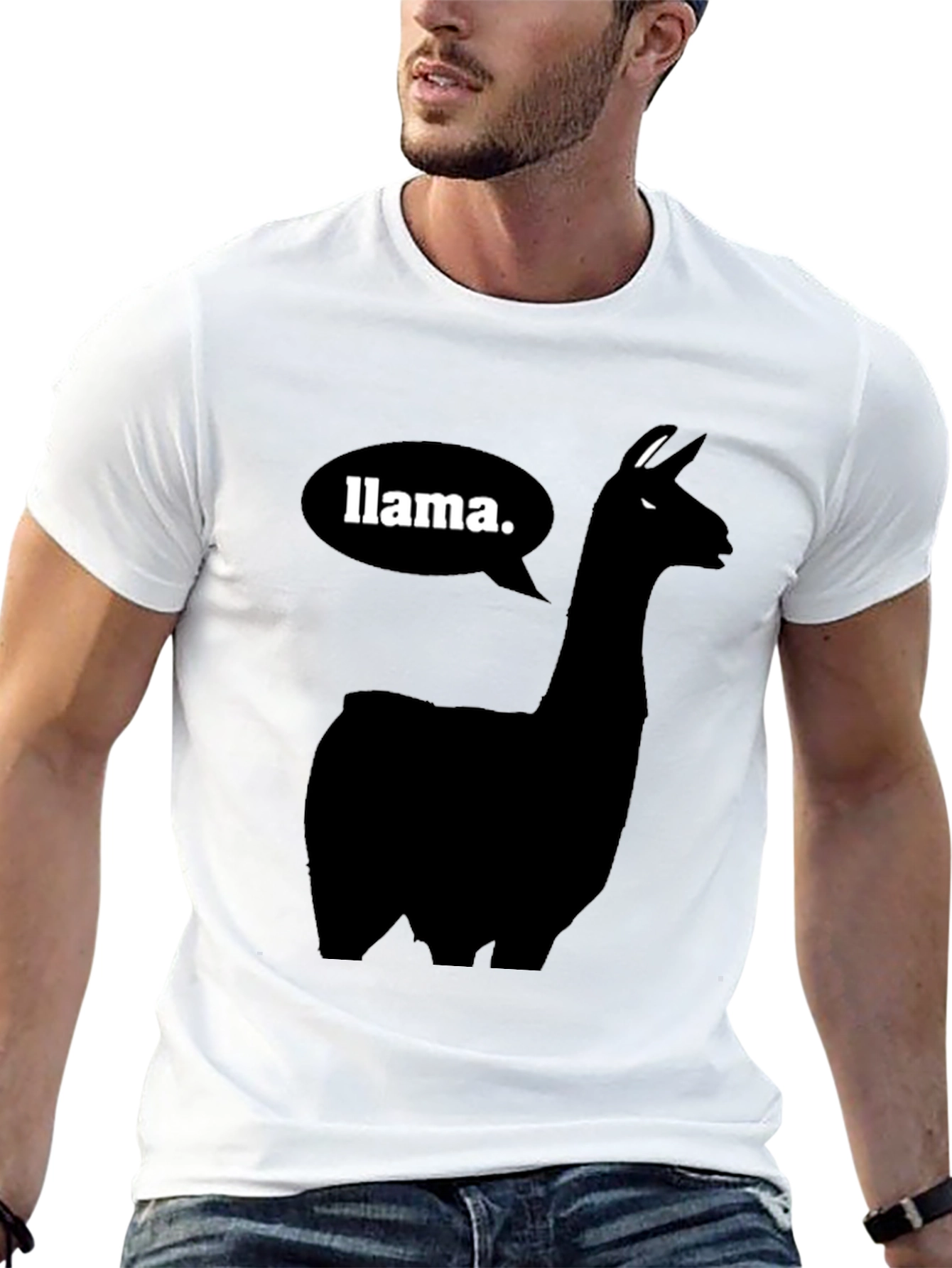 Llama T-Shirt - Black Silhouette Animal Tee