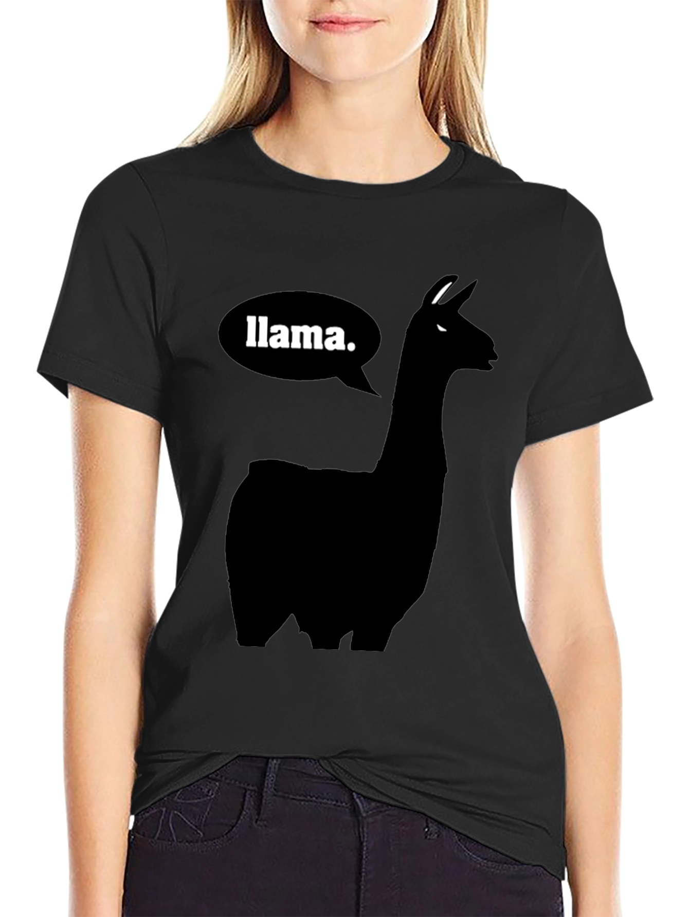 Llama T-Shirt - Black Silhouette Animal Tee