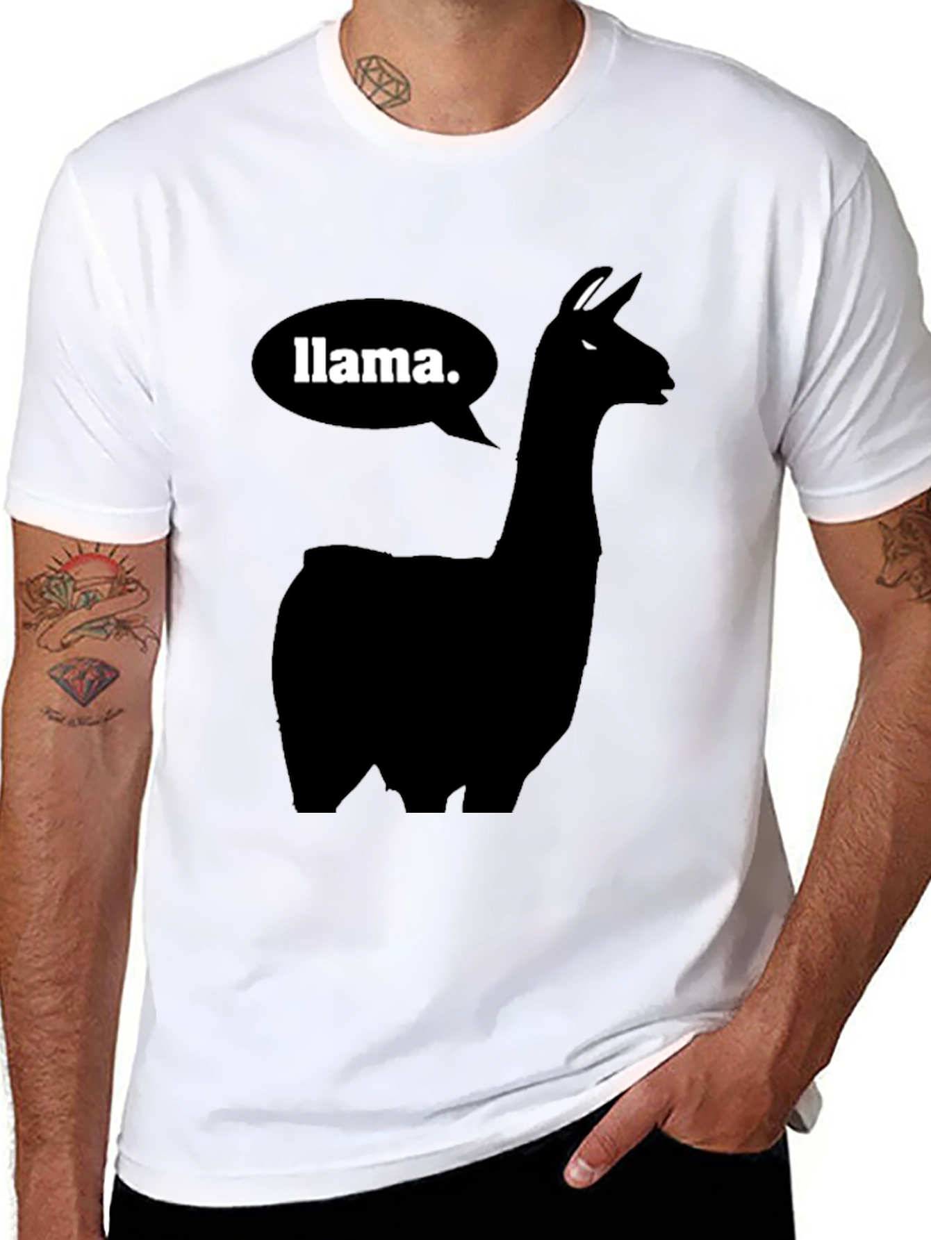 Llama T-Shirt - Black Silhouette Animal Tee