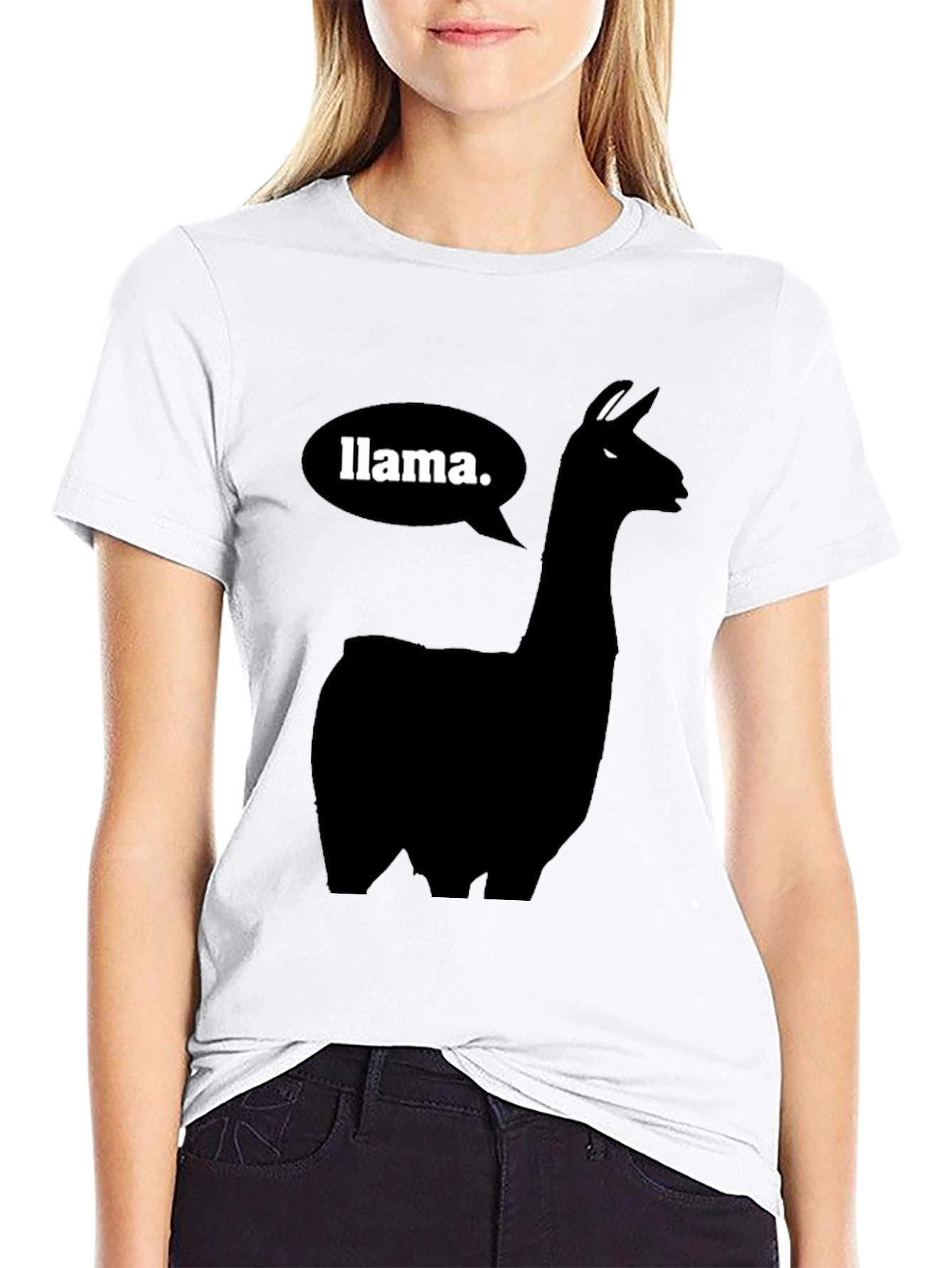 Llama T-Shirt - Black Silhouette Animal Tee
