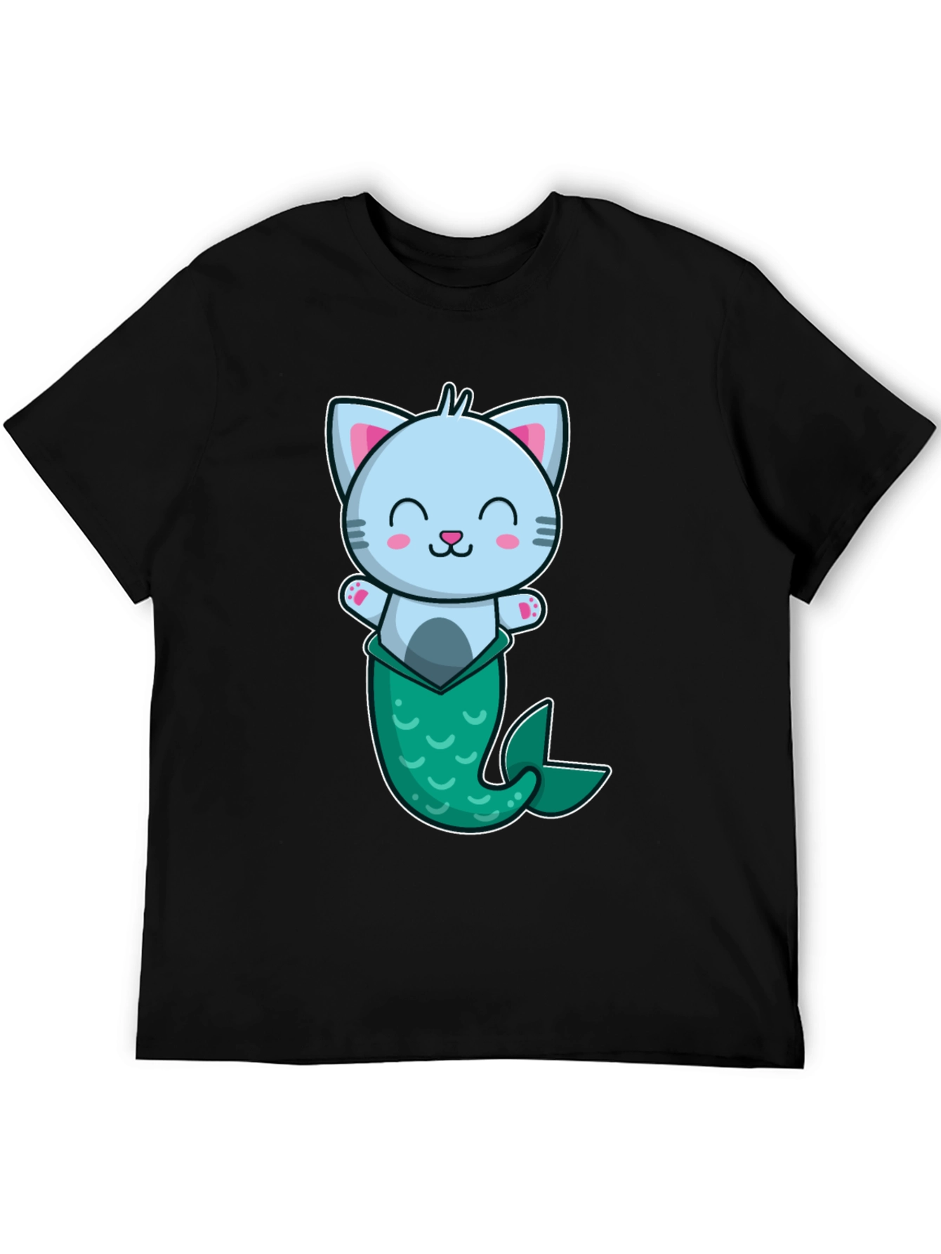 Cute Mermaid Cat Graphic T-Shirt
