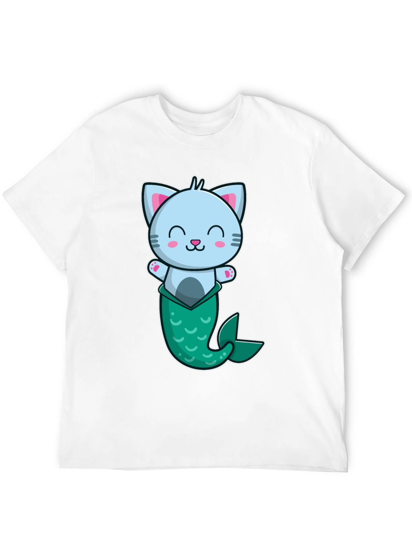 Cute Mermaid Cat Graphic T-Shirt