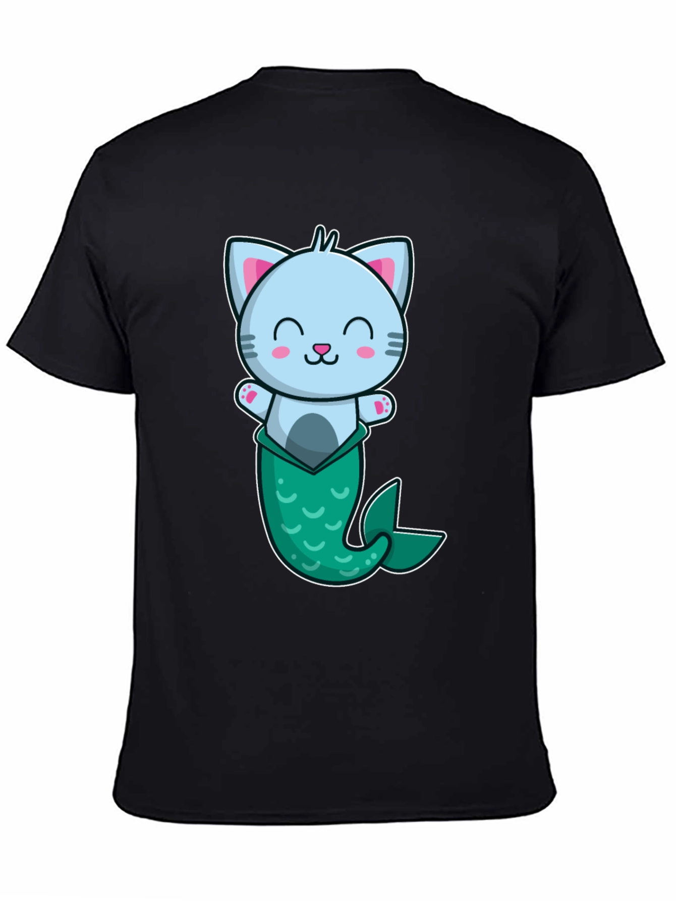 Cute Mermaid Cat Graphic T-Shirt