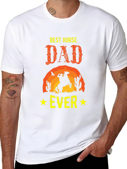 Best Horse Dad Ever Graphic Tee - Cowboy T-Shirt