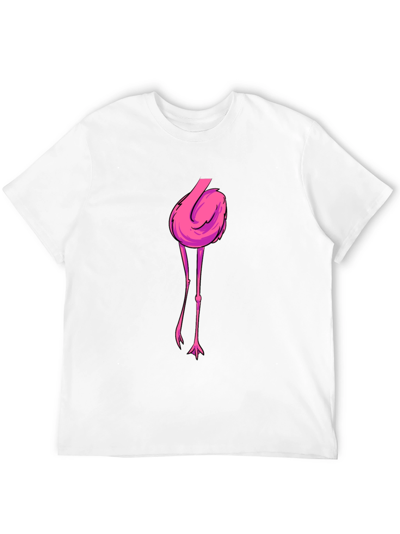Black T-Shirt with Flamingo Graphic Print