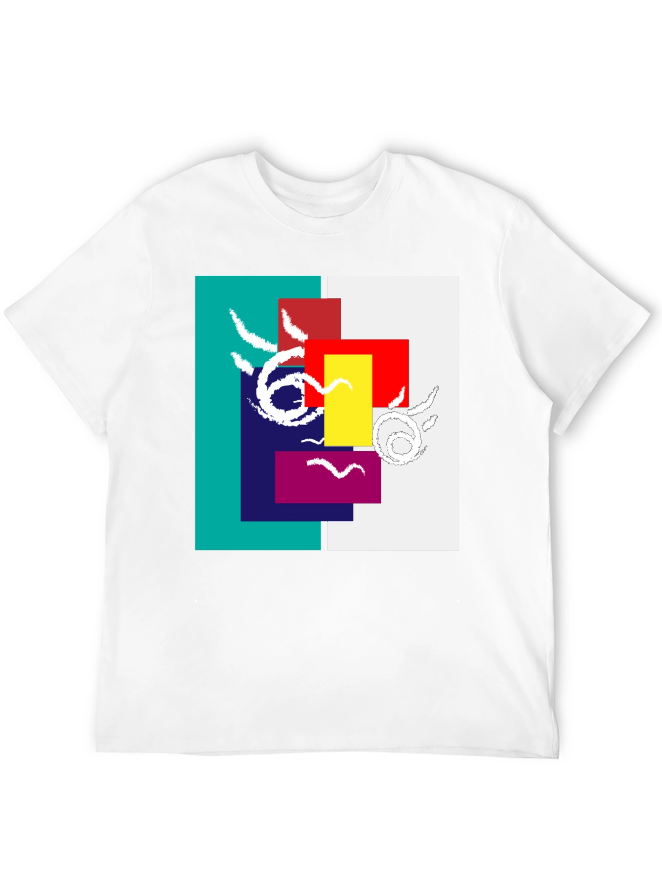 Abstract Geometric Graphic Tee - Modern Art Shirt