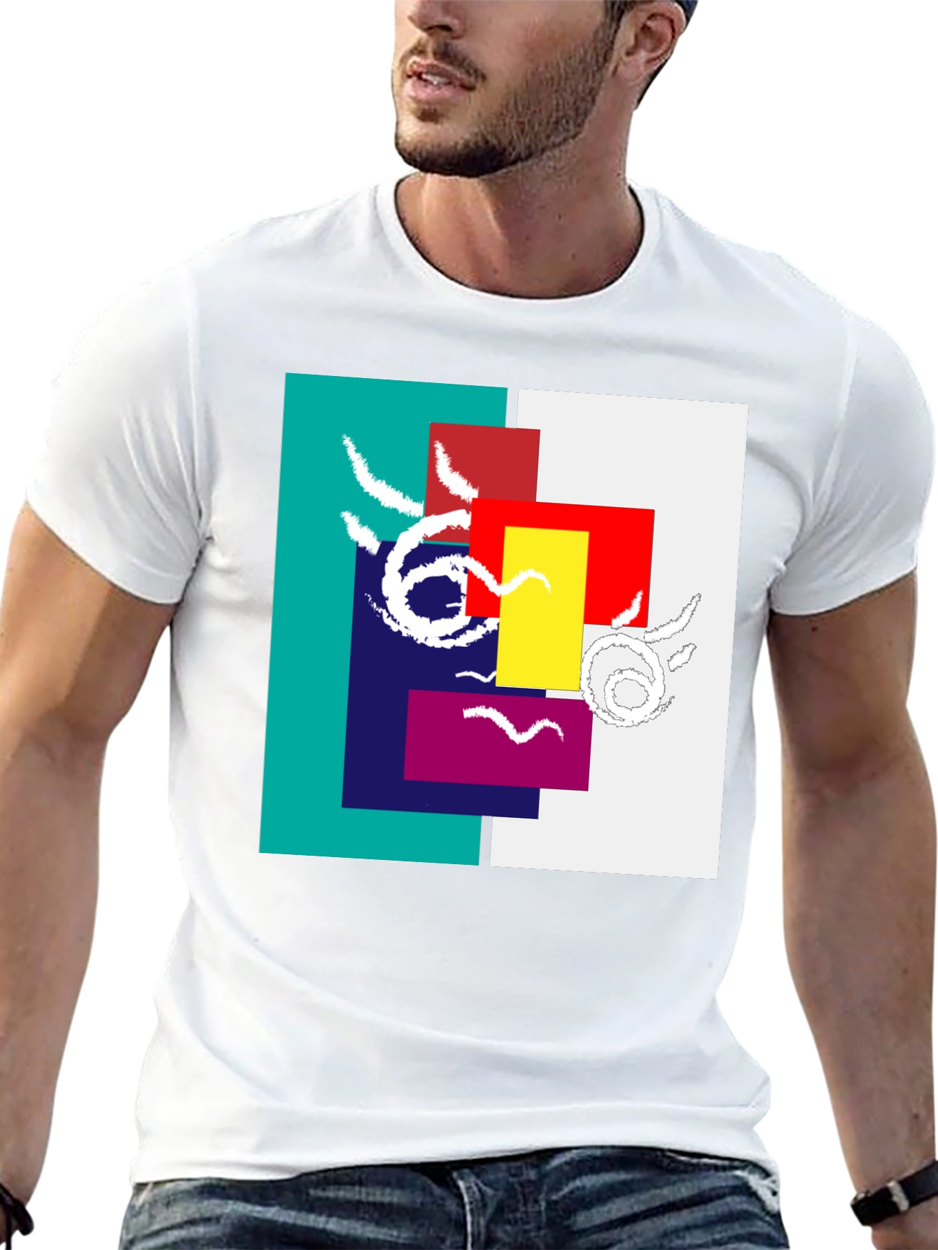 Abstract Geometric Graphic Tee - Modern Art Shirt