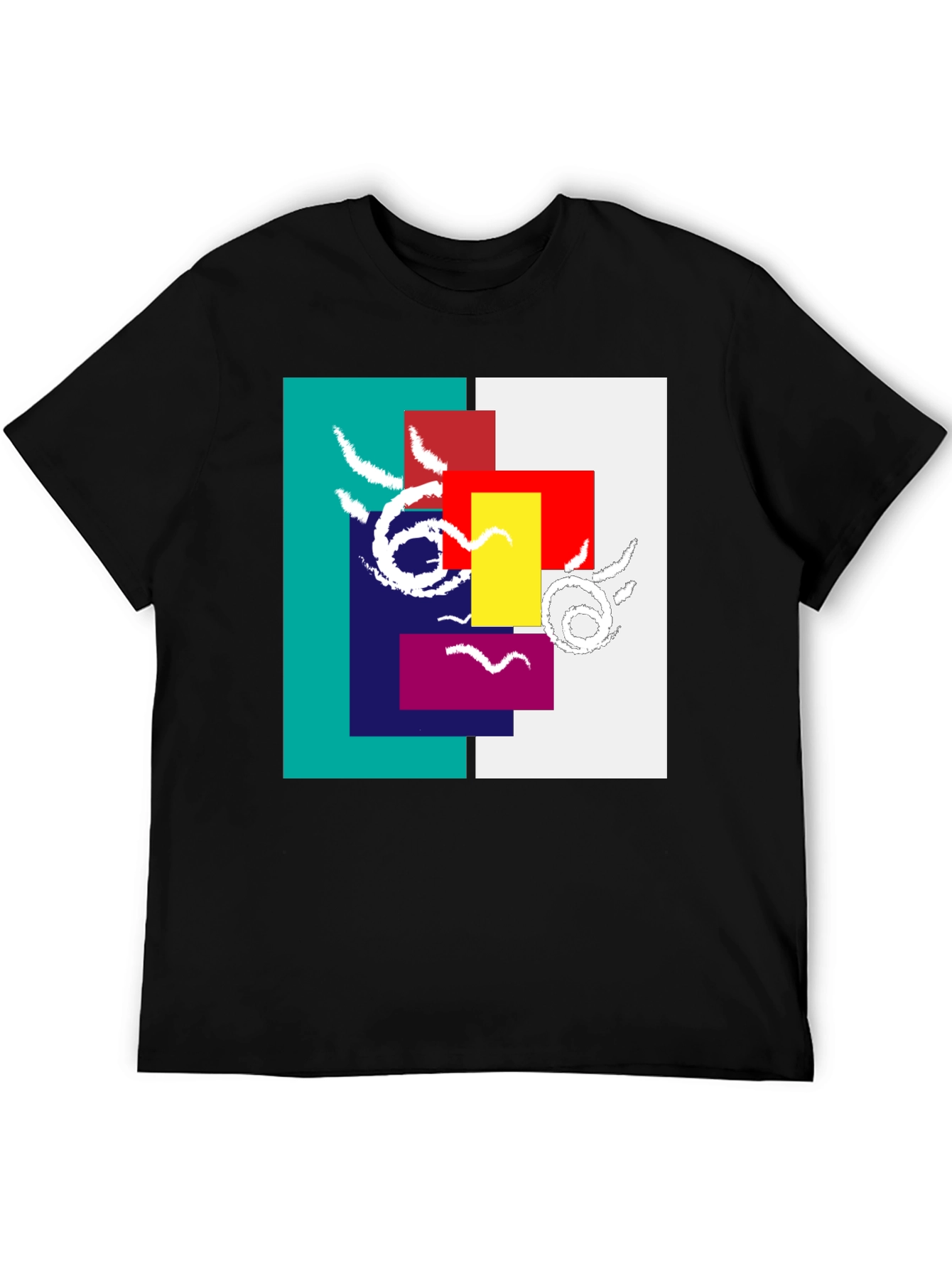 Abstract Geometric Graphic Tee - Modern Art Shirt