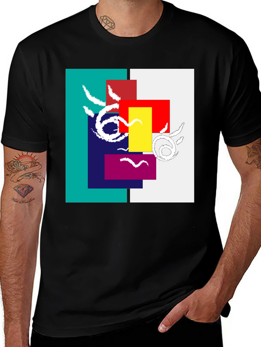 Abstract Geometric Graphic Tee - Modern Art Shirt