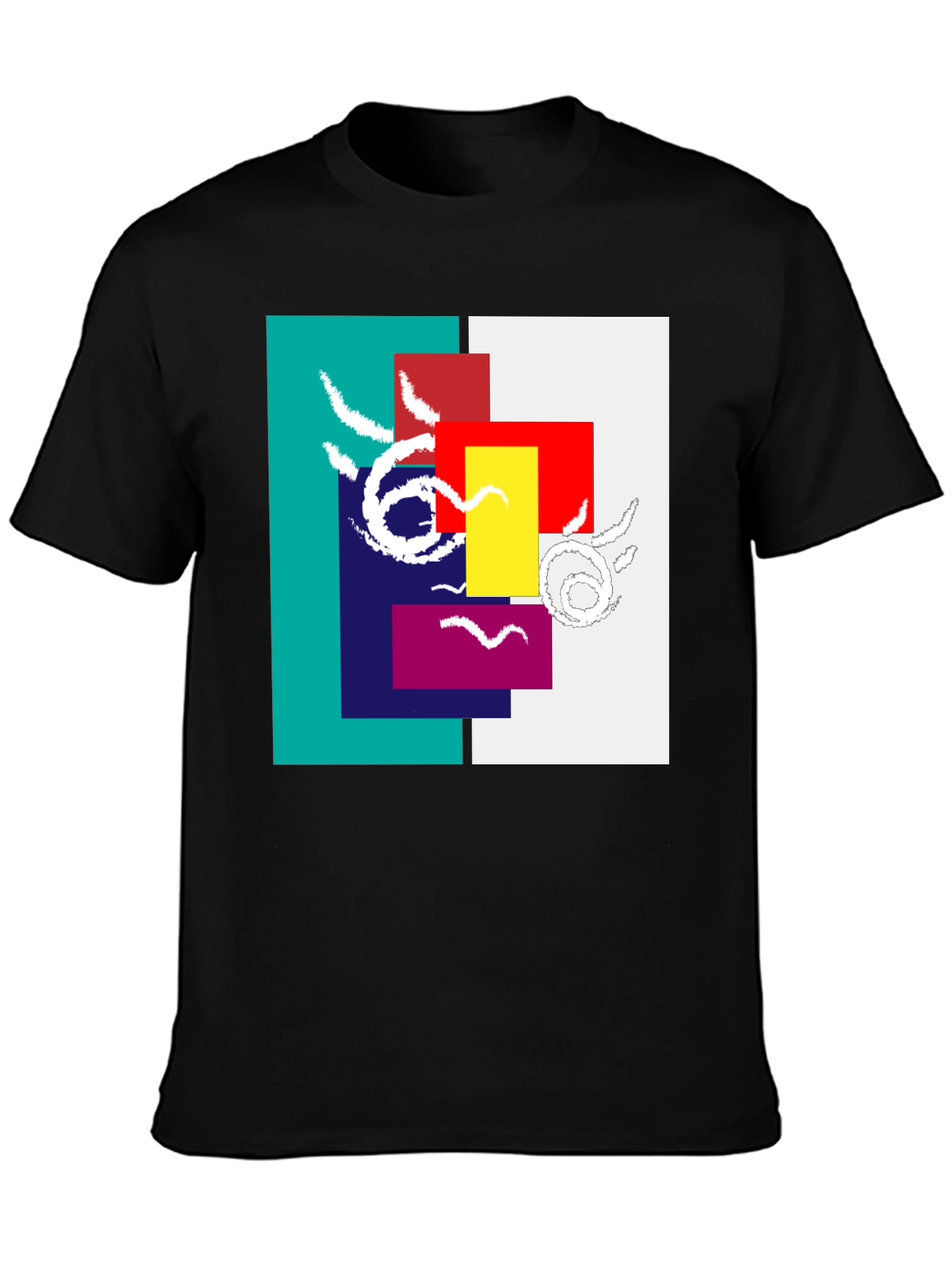 Abstract Geometric Graphic Tee - Modern Art Shirt