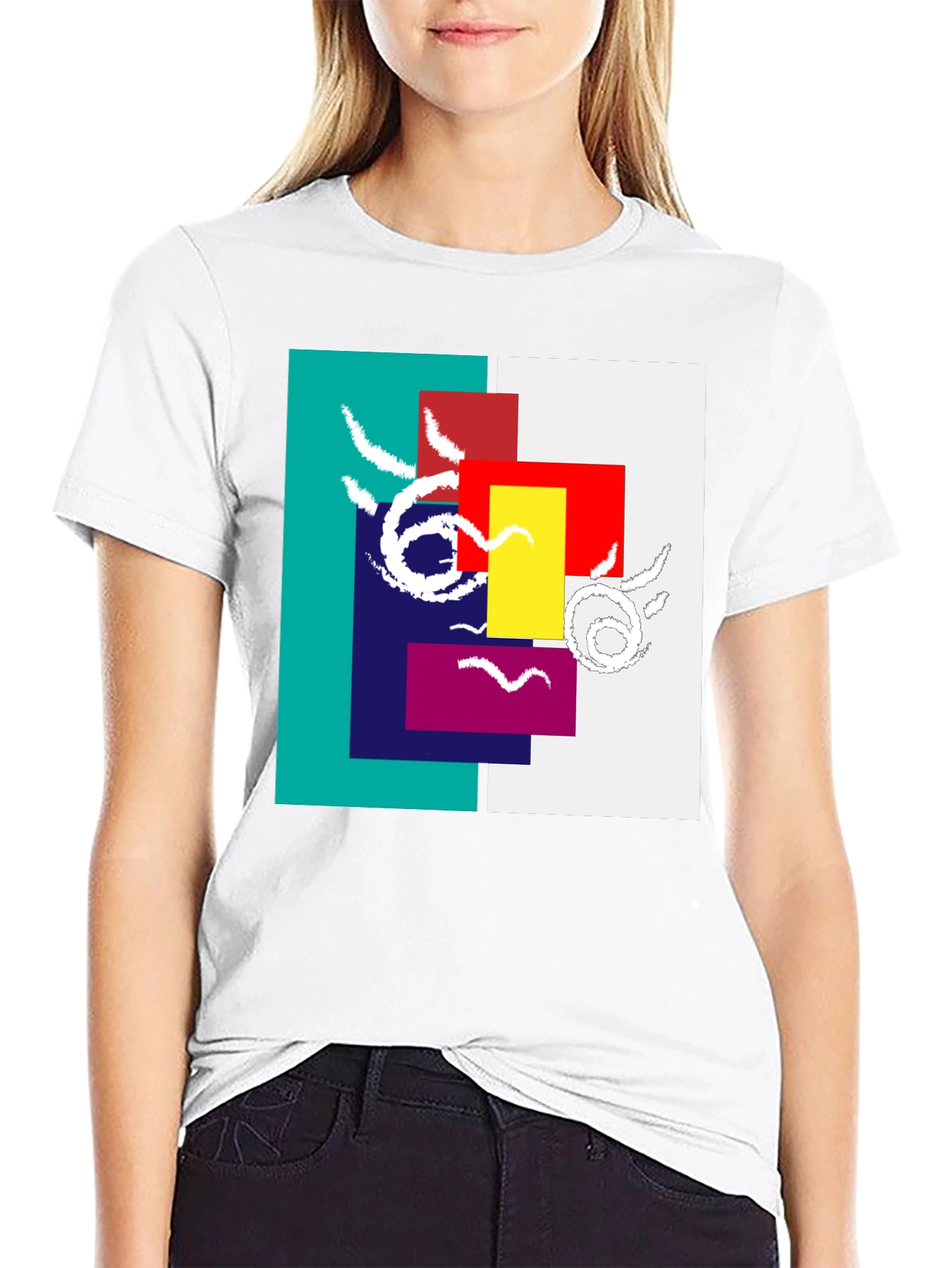 Abstract Geometric Graphic Tee - Modern Art Shirt