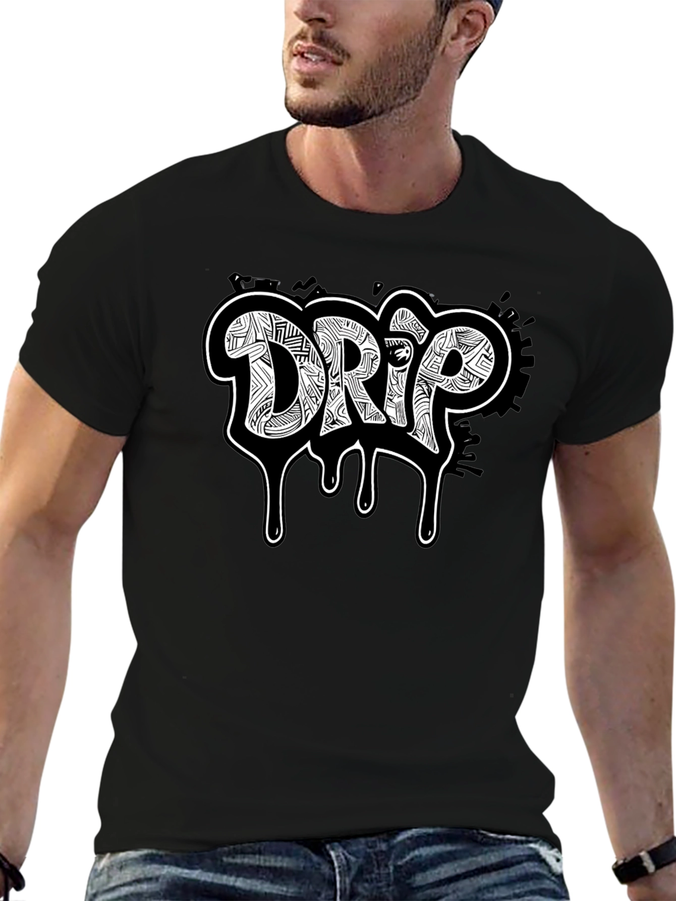 Drip Graphic Black T-Shirt - Cool Streetwear