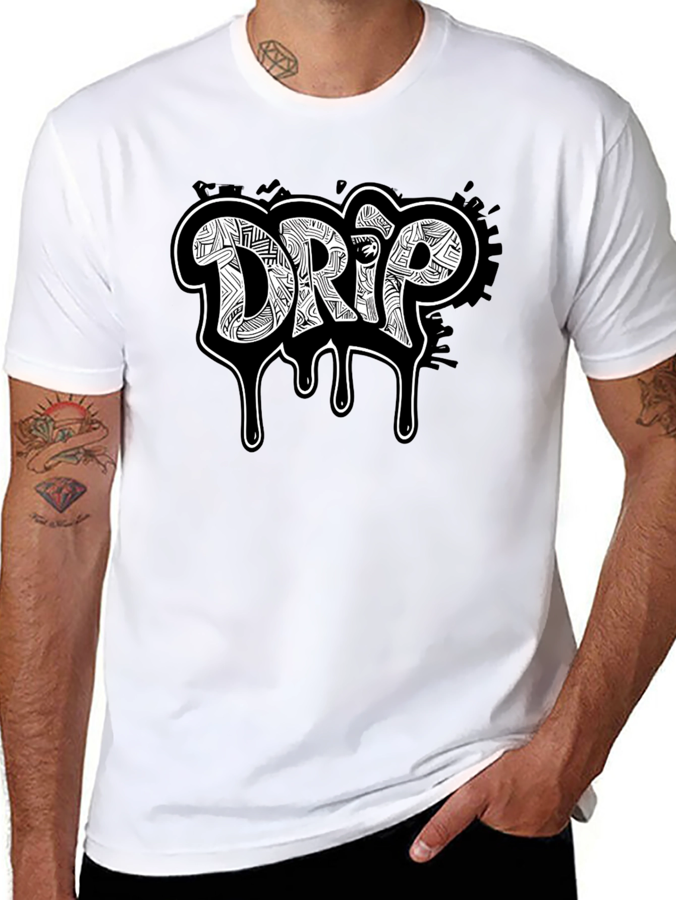Drip Graphic Black T-Shirt - Cool Streetwear