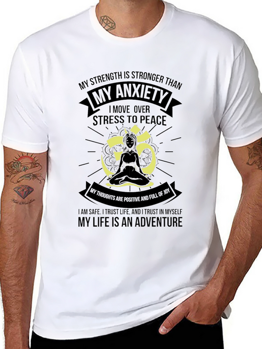 My Anxiety Black T-Shirt for Men - Adventure Life Tee