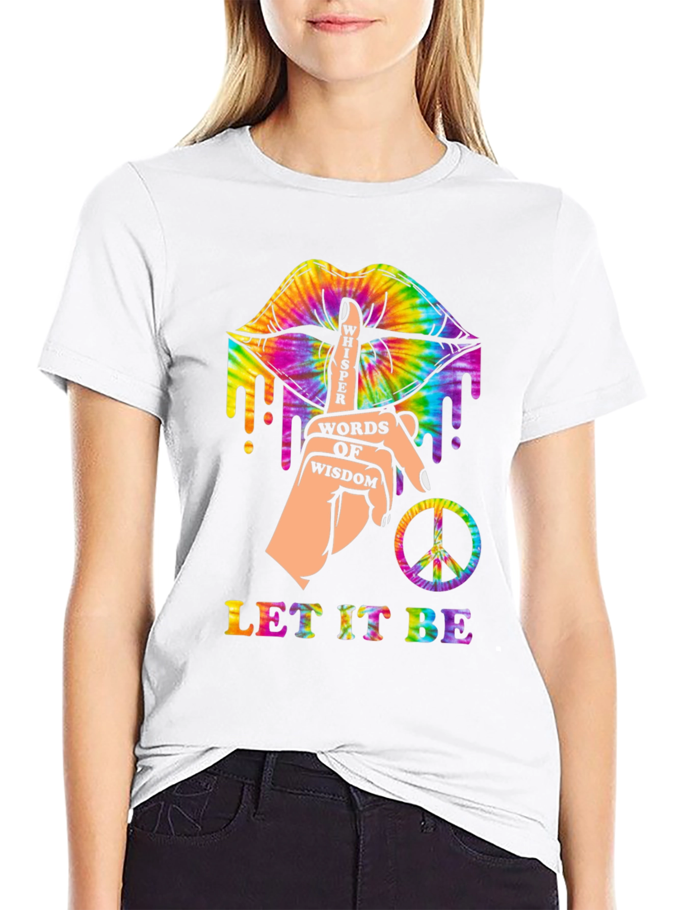 Tie-Dye Lips Whisper Words of Wisdom T-Shirt
