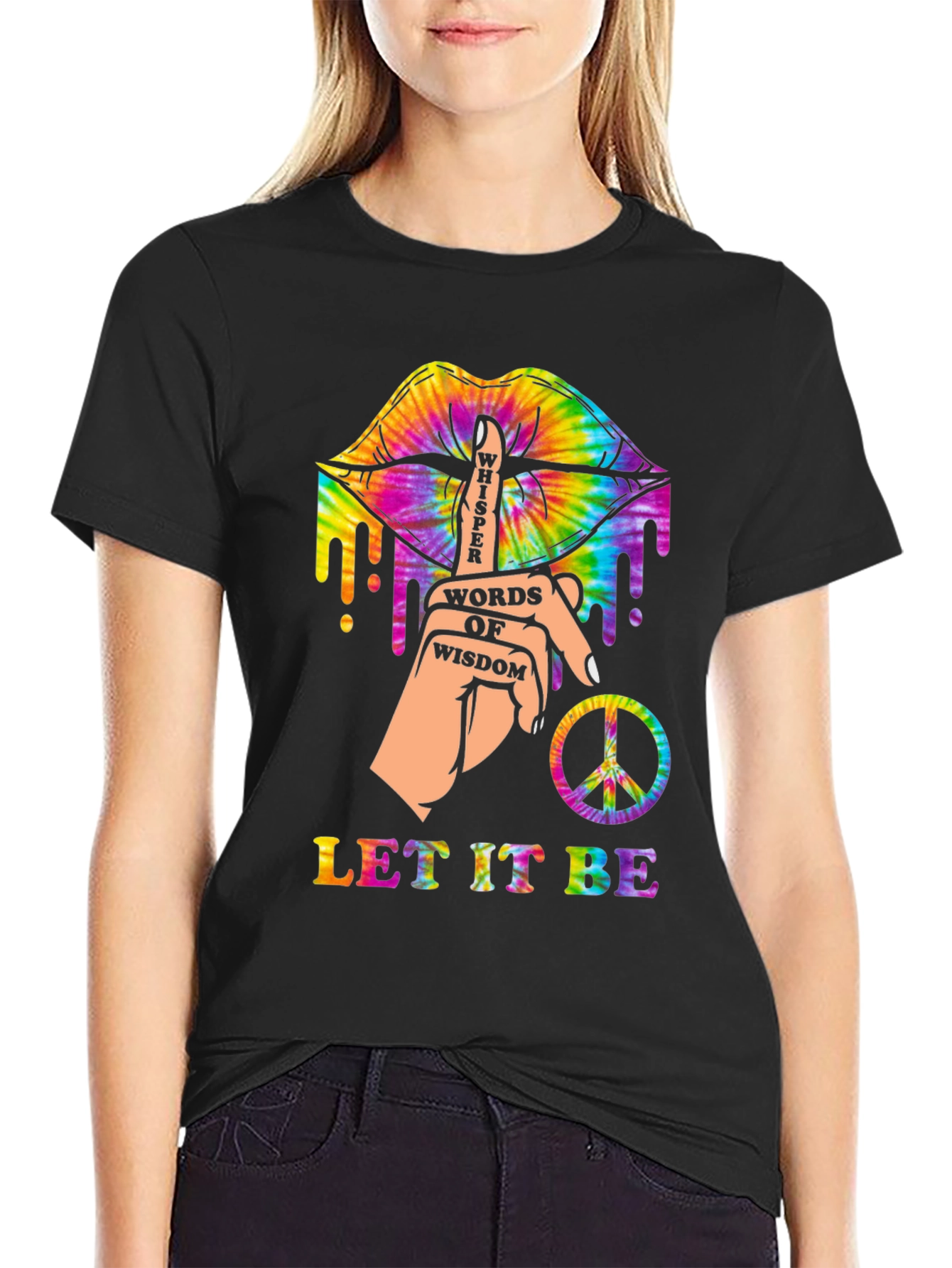 Tie-Dye Lips Whisper Words of Wisdom T-Shirt