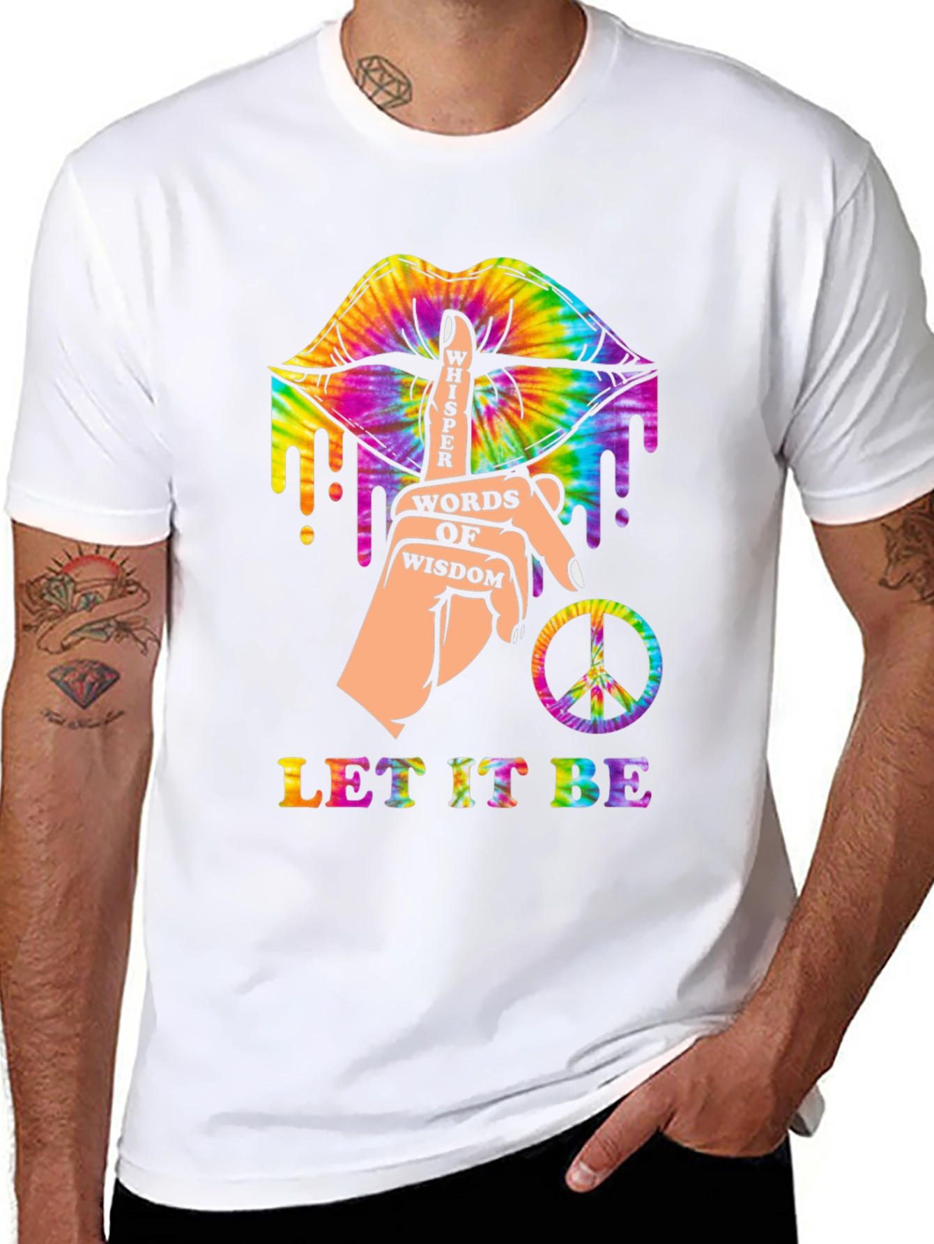 Tie-Dye Lips Whisper Words of Wisdom T-Shirt