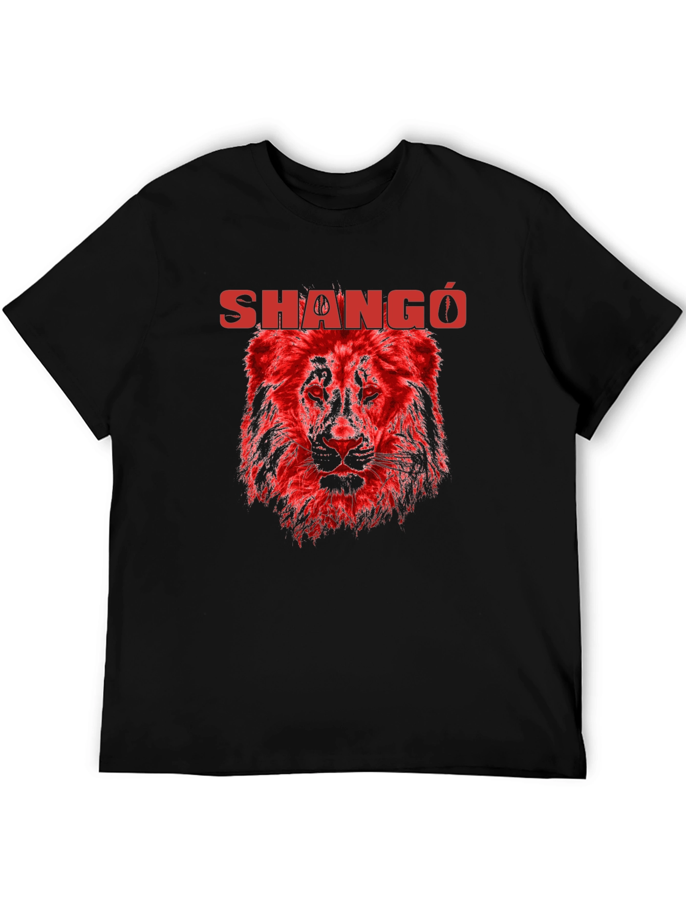 Shangó Lion Graphic T-Shirt - Bold Red Design