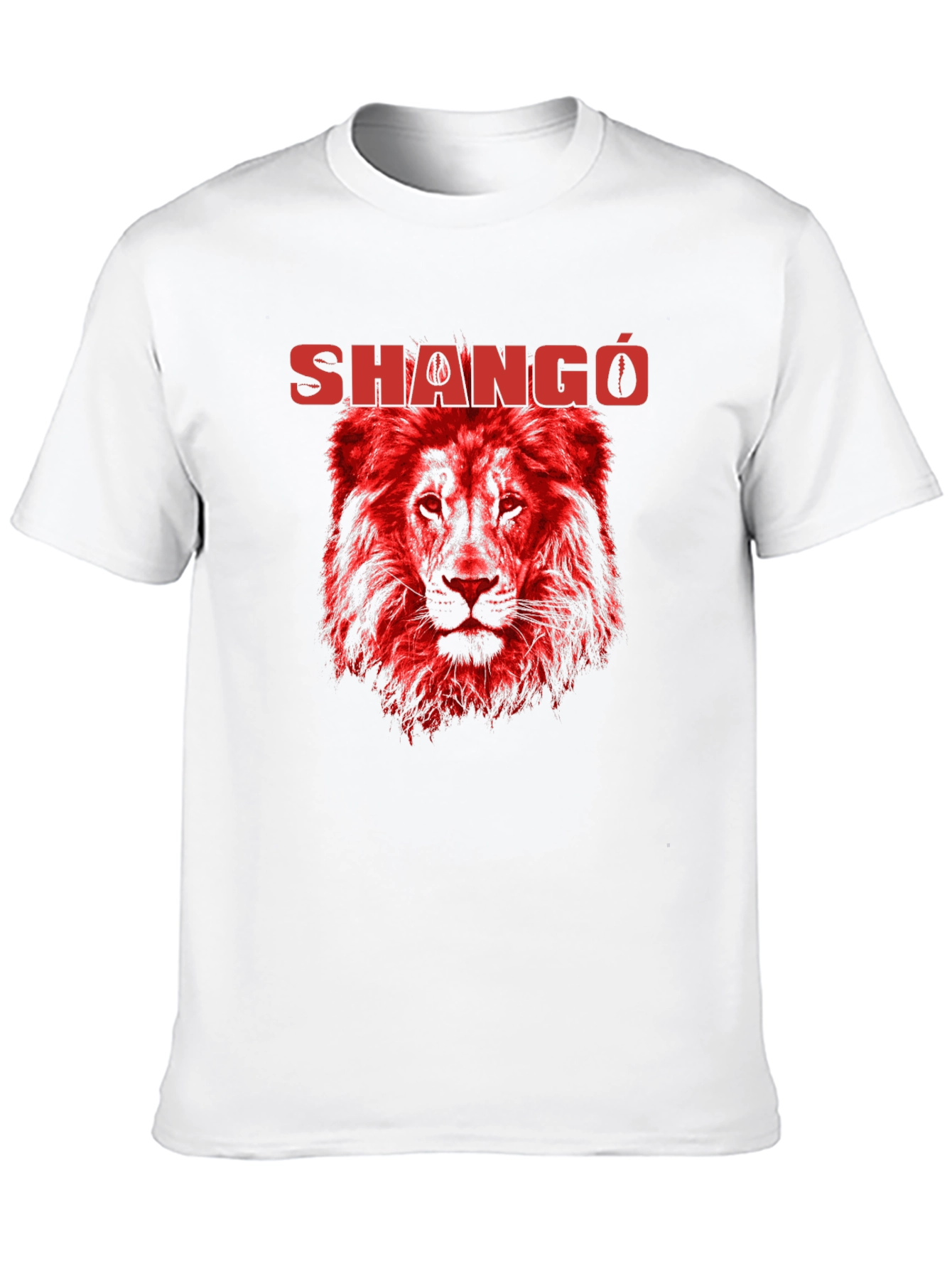 Shangó Lion Graphic T-Shirt - Bold Red Design