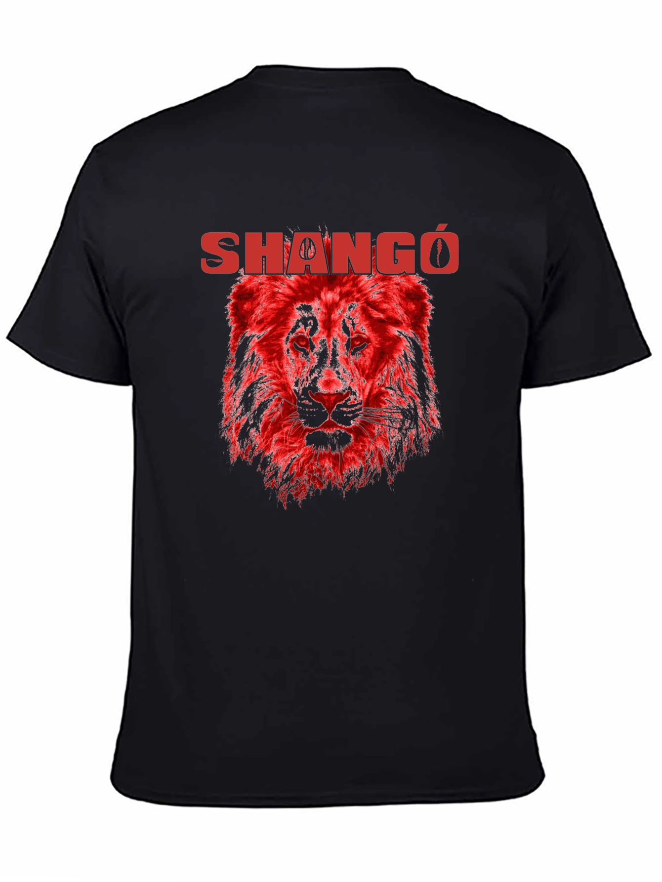Shangó Lion Graphic T-Shirt - Bold Red Design