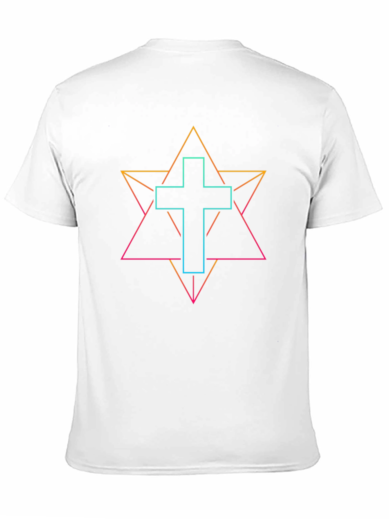 Neon Geometric Cross T-Shirt