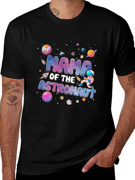 Mama of the Astronaut Black T-Shirt