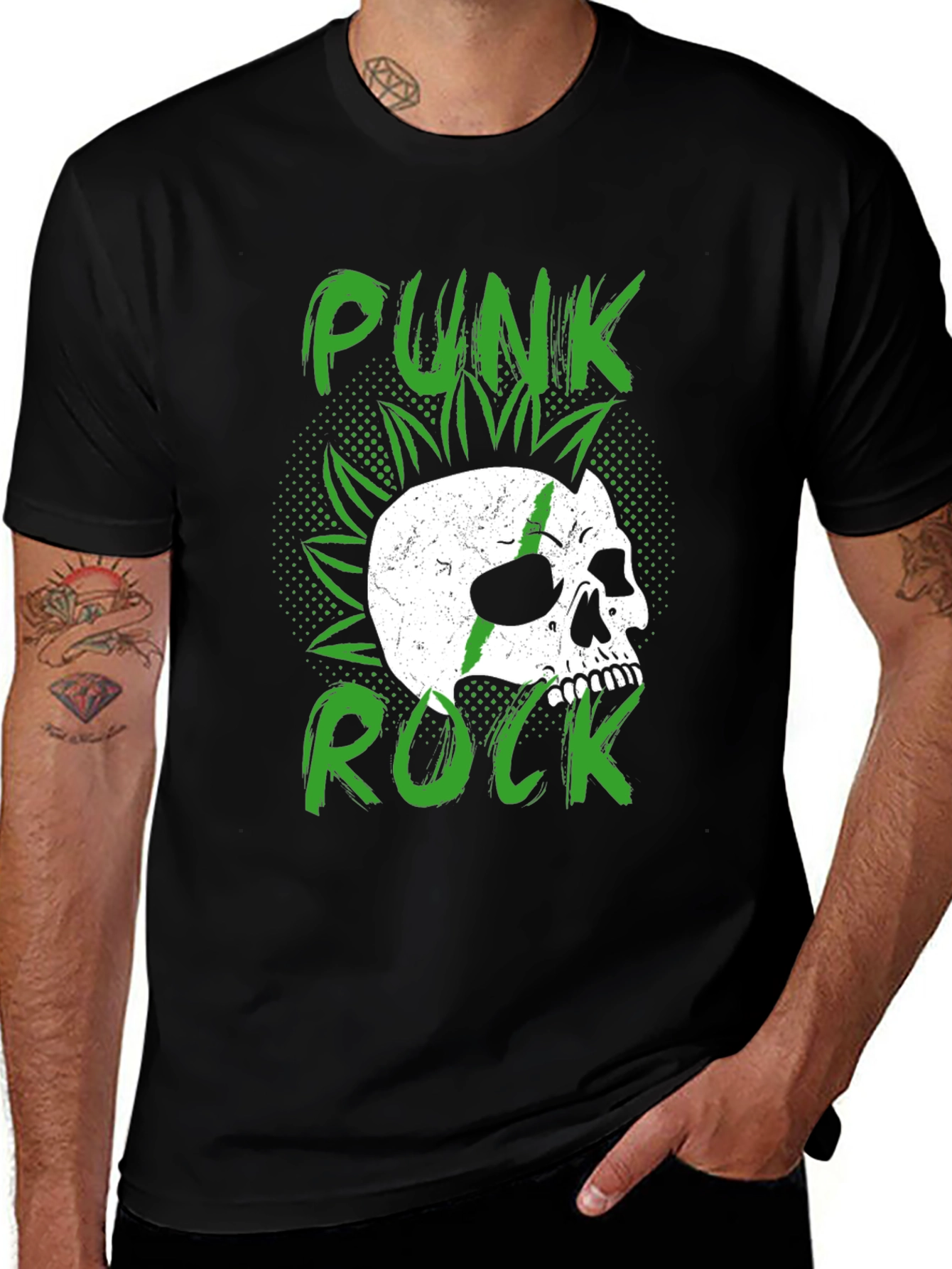 Punk Rock Skull Graphic Tee - Edgy Style