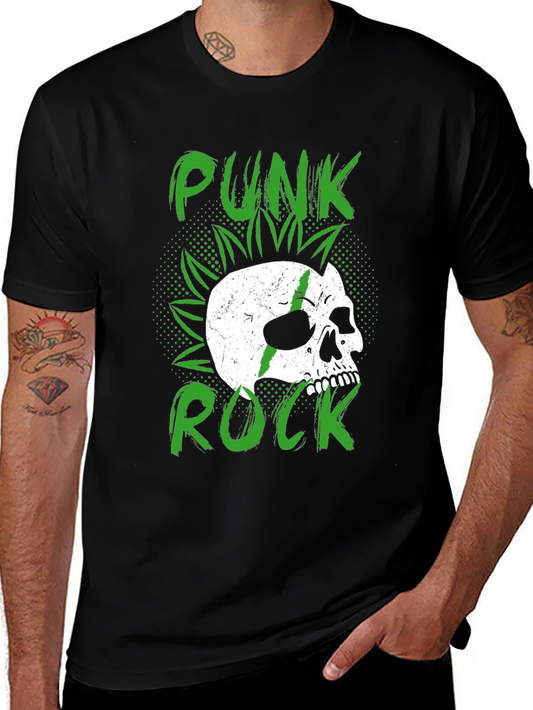 Punk Rock Skull Graphic Tee - Edgy Style