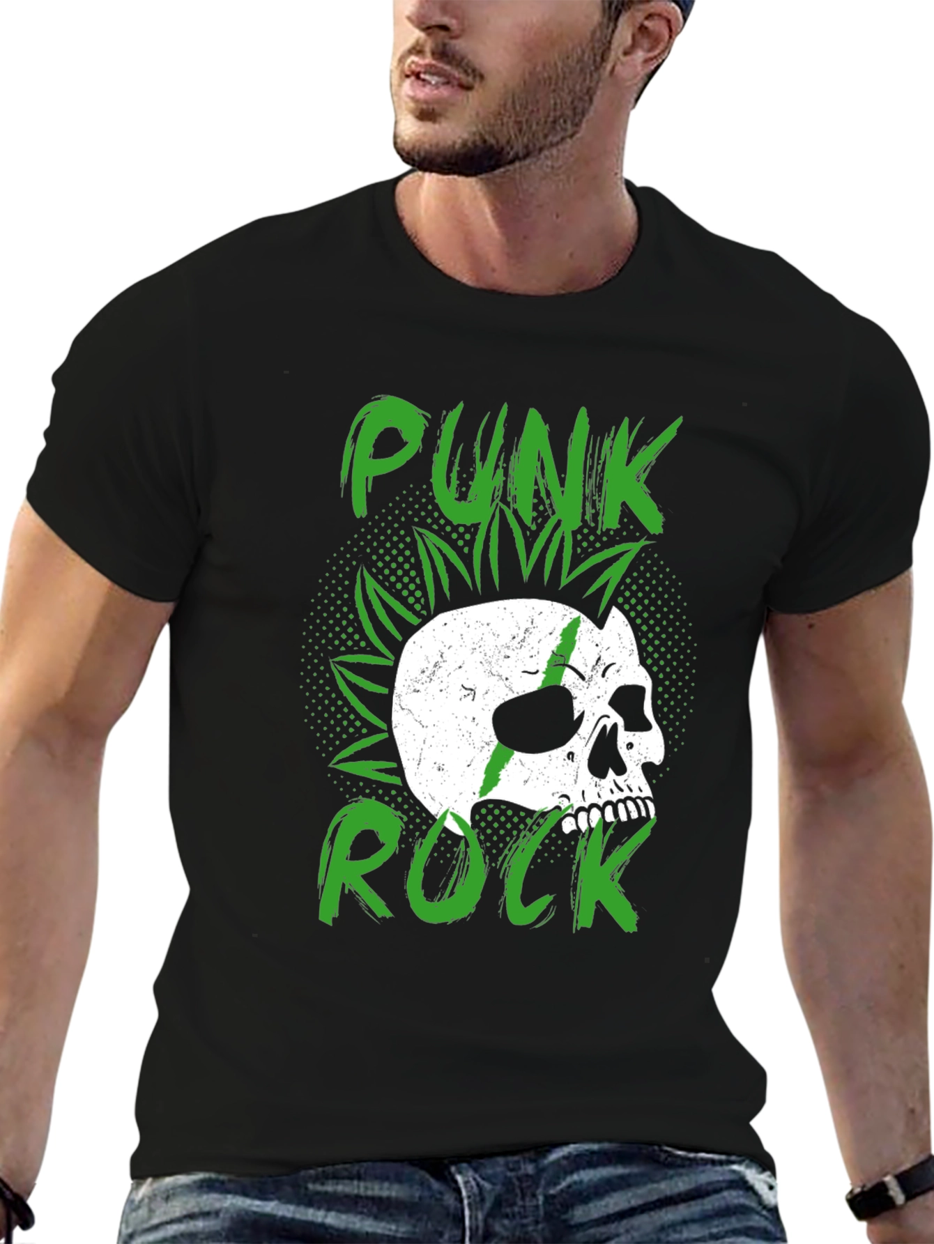 Punk Rock Skull Graphic Tee - Edgy Style