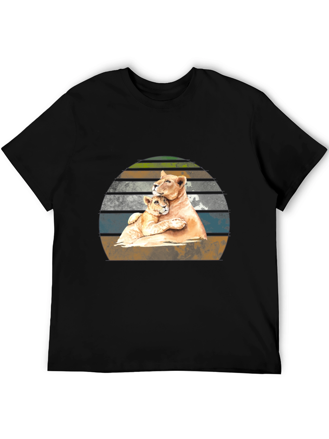 Lioness Love T-Shirt - Black Animal Graphic Tee
