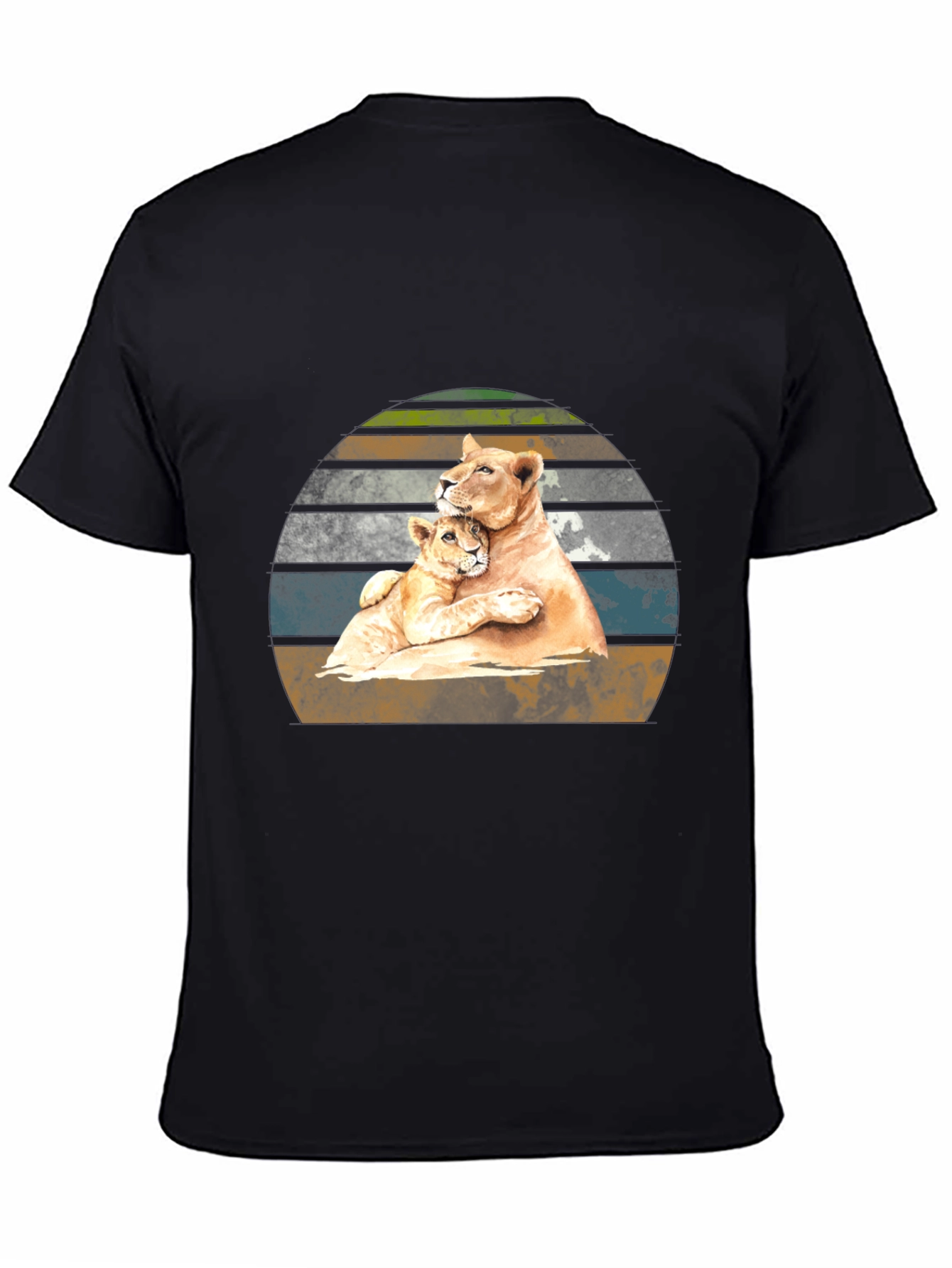 Lioness Love T-Shirt - Black Animal Graphic Tee